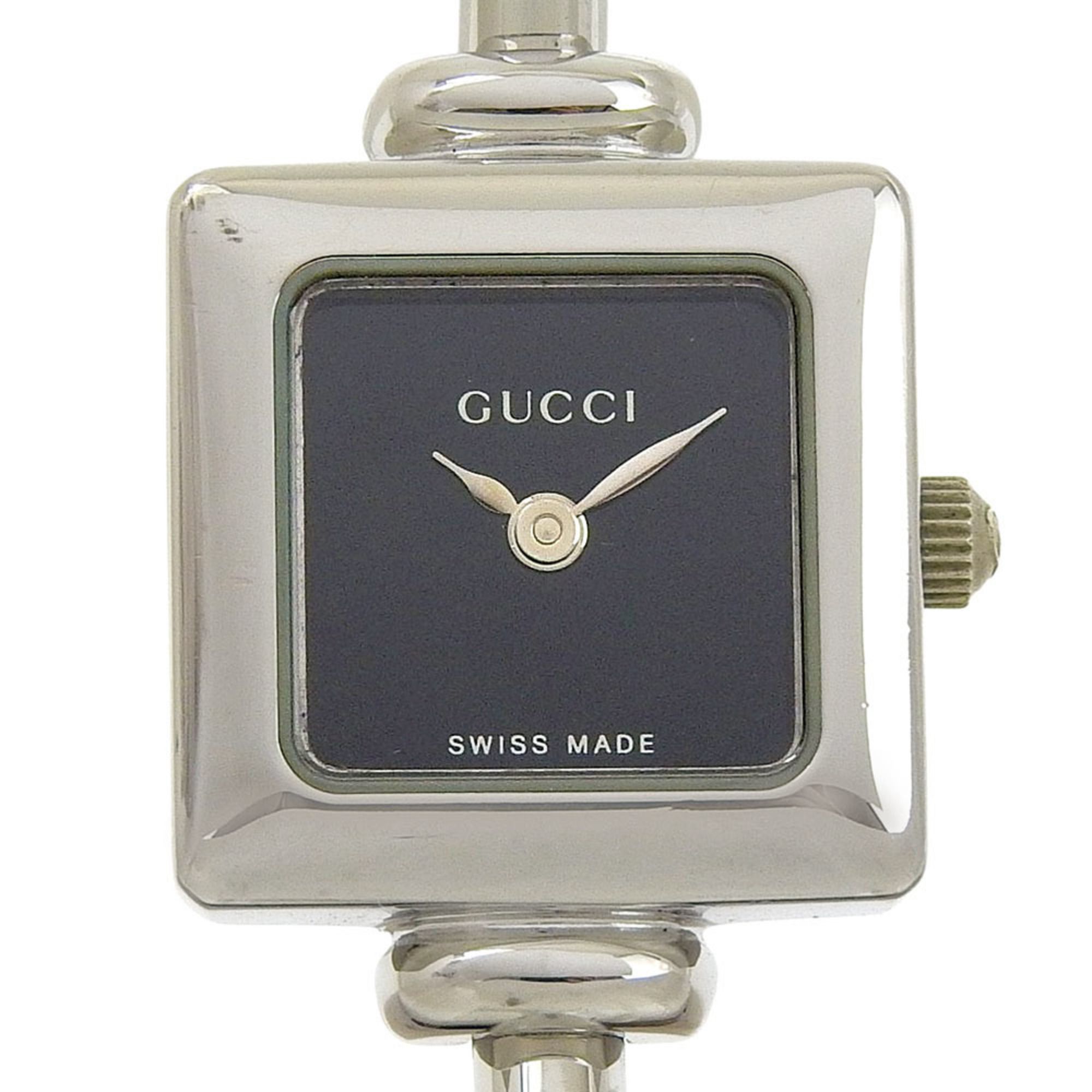 Gucci Women's 1900L Stainless Steel Quartz Analog Watch with Black Dial