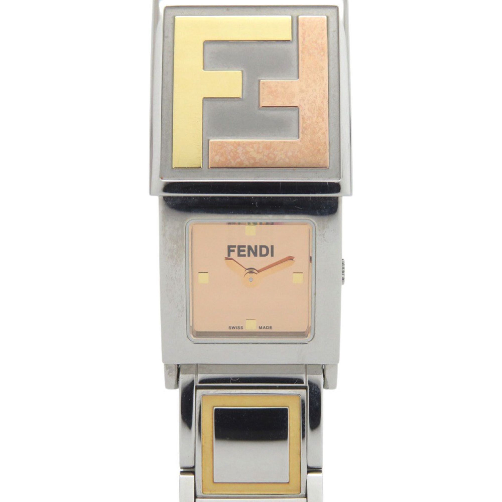 Fendi Secret 2 Time Zone 5500L Stainless Steel Gold Quartz Watch 1915 FENDI