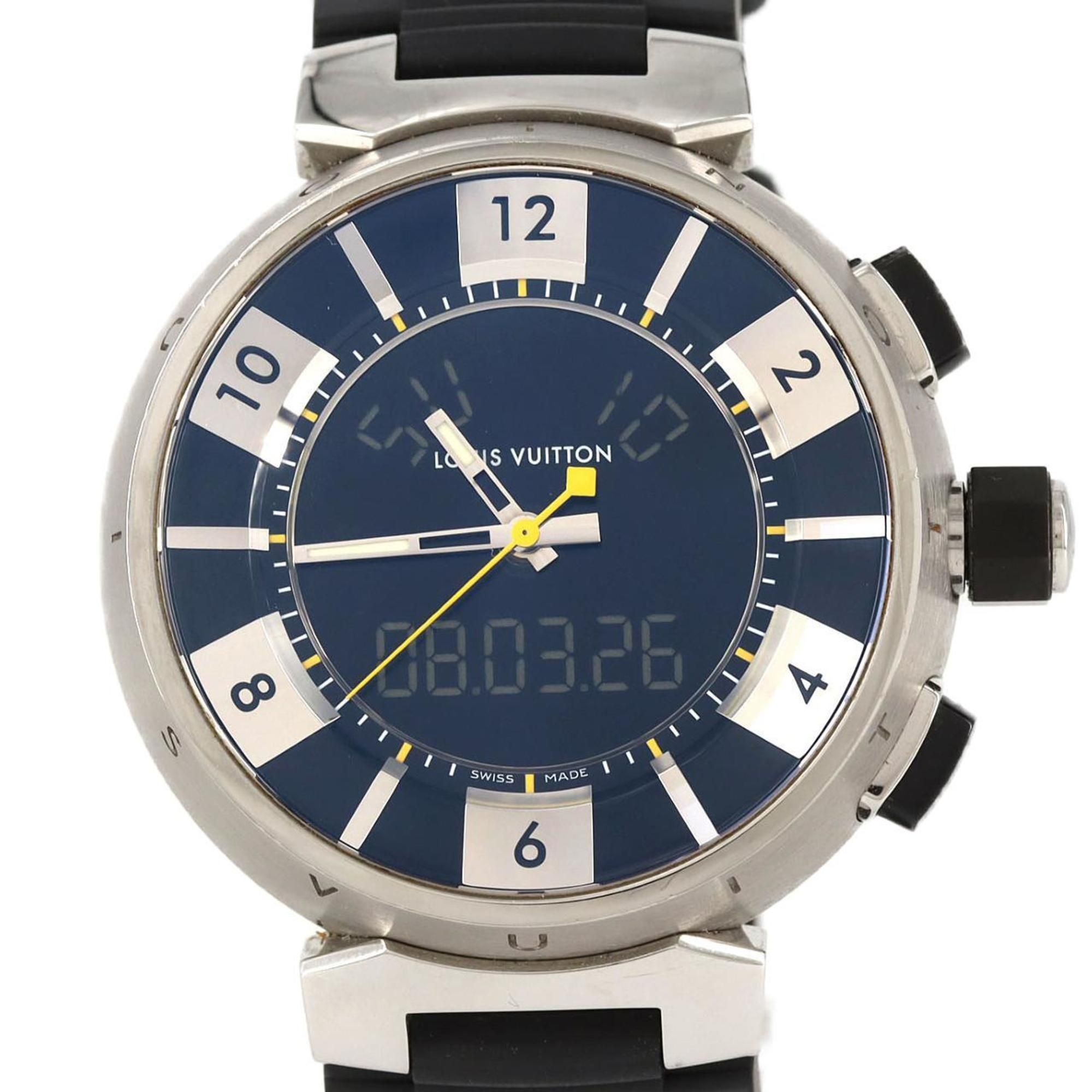 Louis Vuitton Tambour in Black Q118F SS Quartz Watch