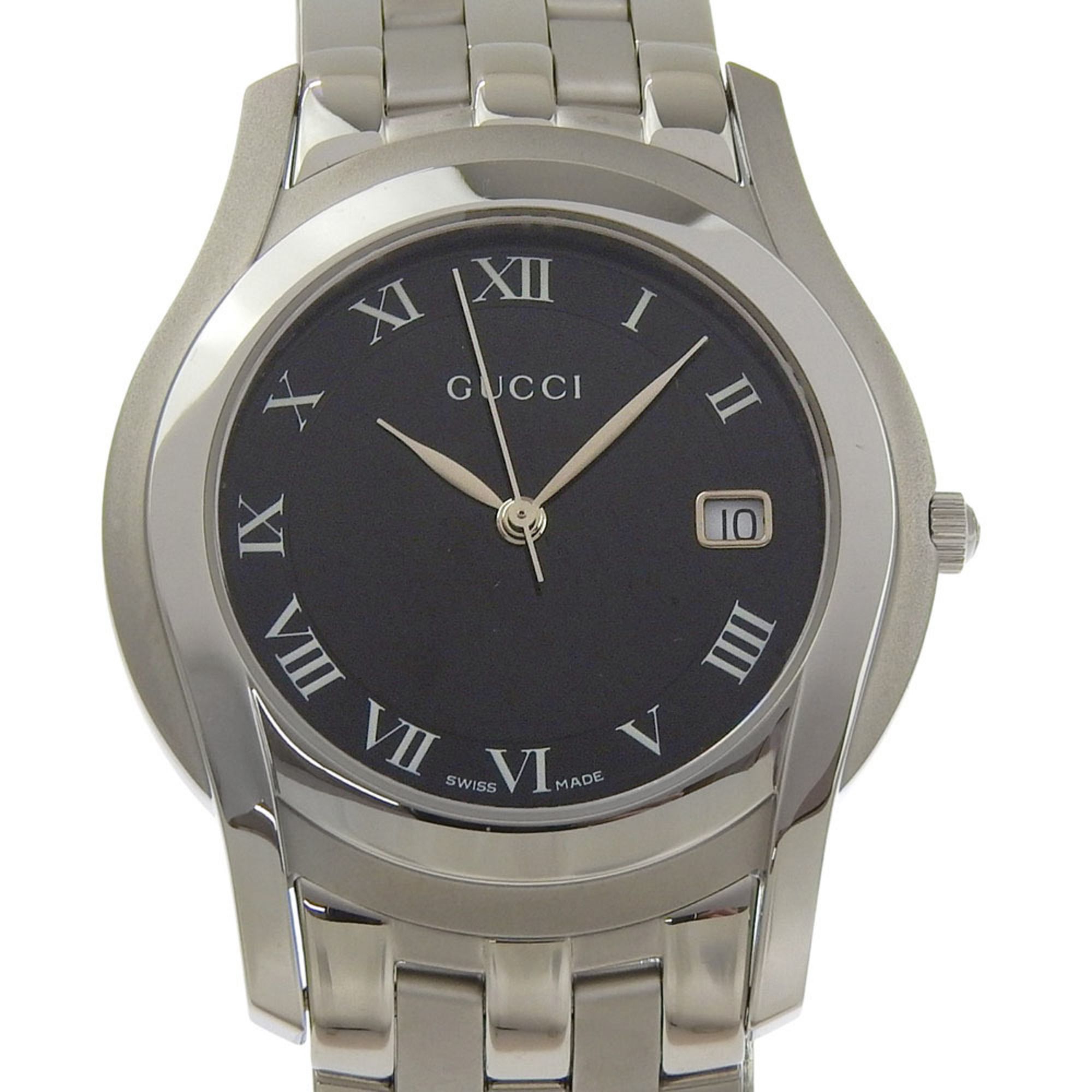 Gucci G-Class Men's Watch, 5500M, Stainless Steel, Quartz Movement, Analog Display, Black Dial
