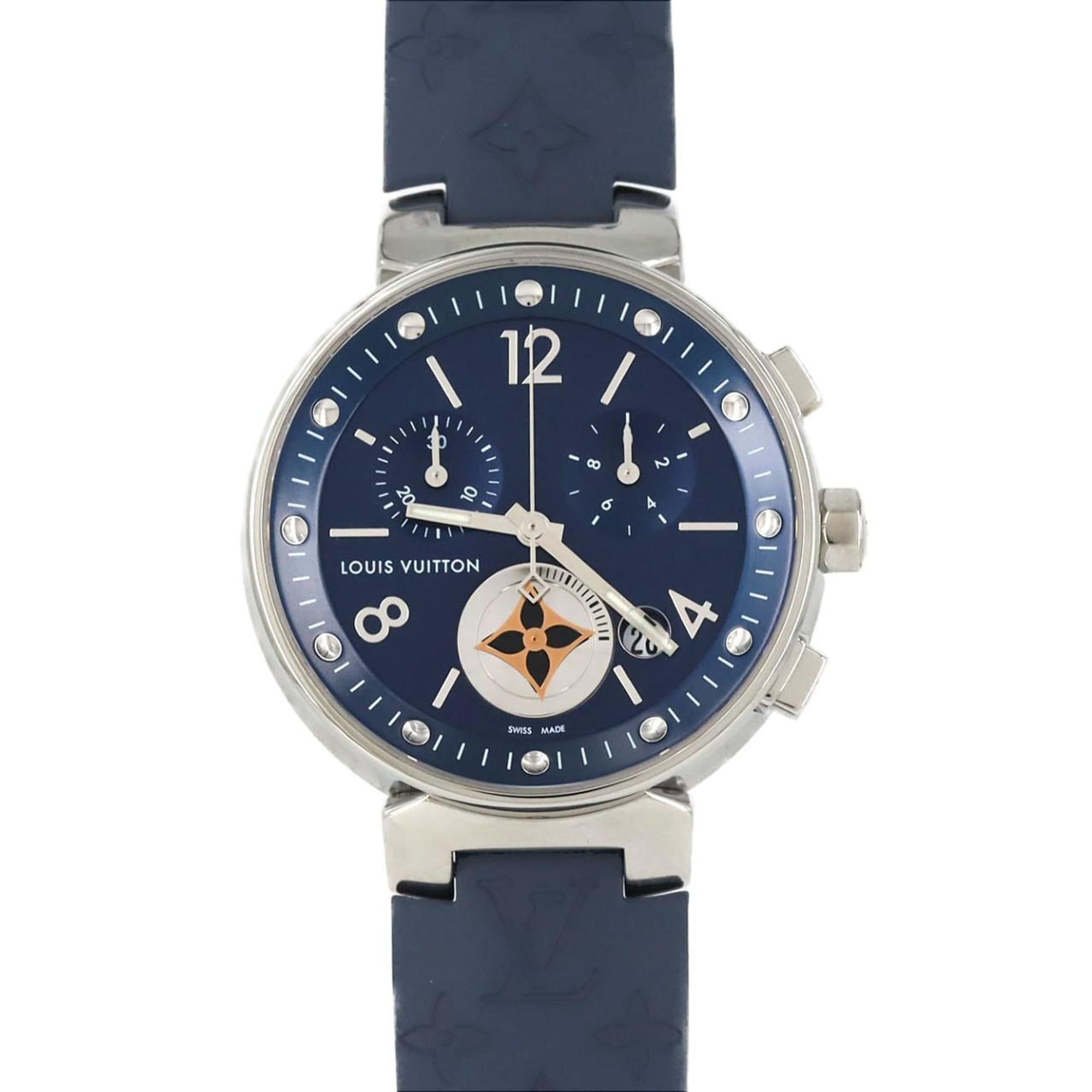 Louis Vuitton Tambour Moon Star Chrono QA032 Stainless Steel Quartz Watch