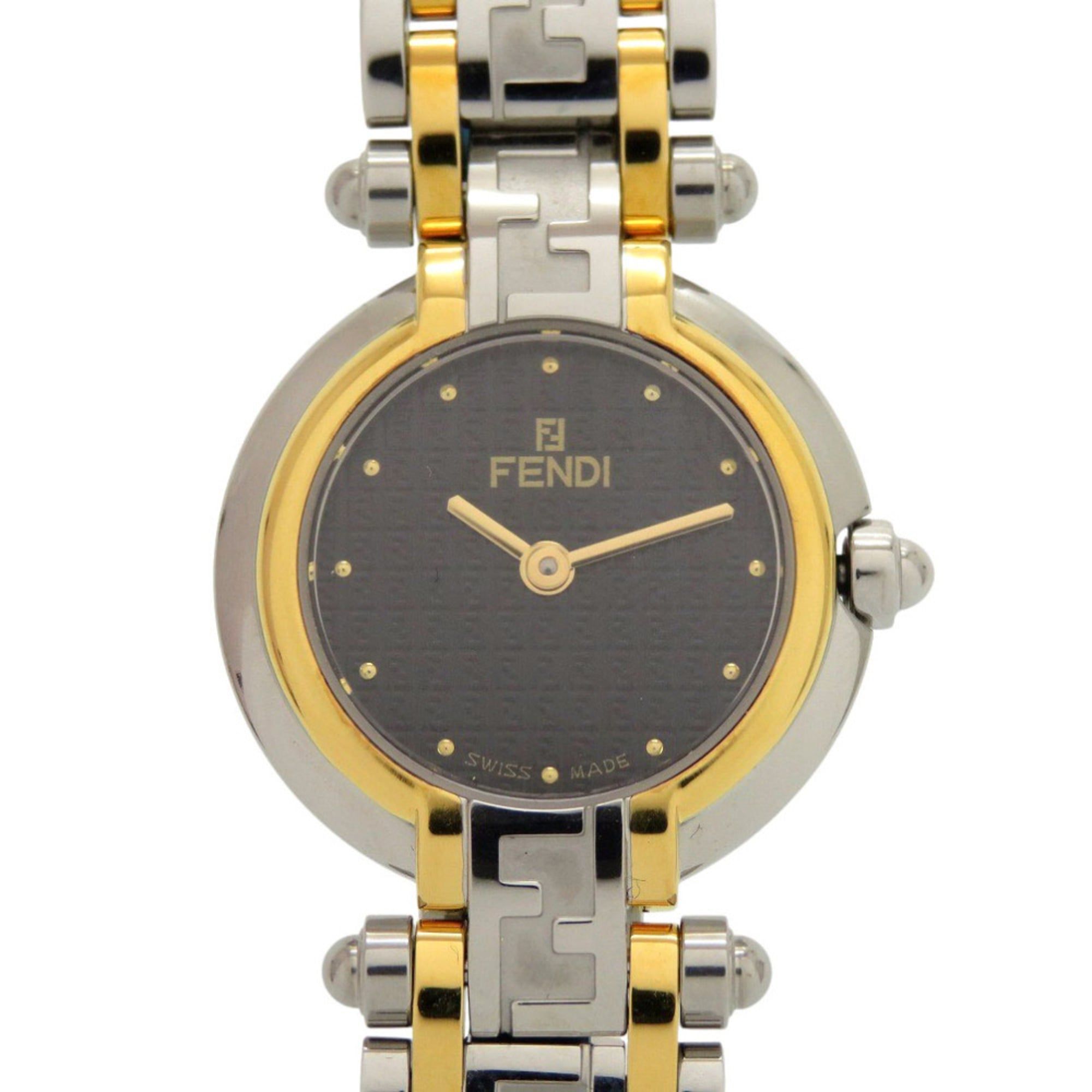 Fendi 760L Stainless Steel Black Gold Silver Quartz Watch with Dial 1916 FENDI