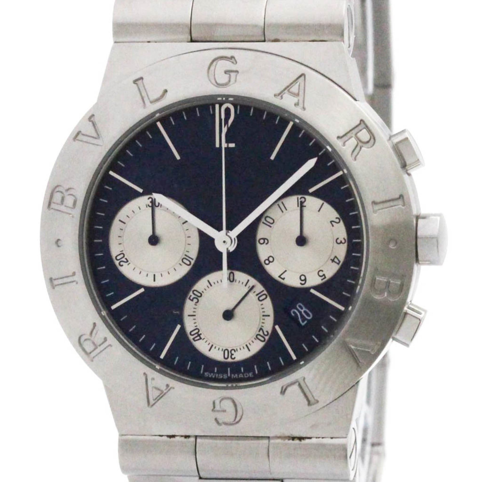 BVLGARI Diagono Chronograph Steel Quartz Mens Watch CH35S Polished