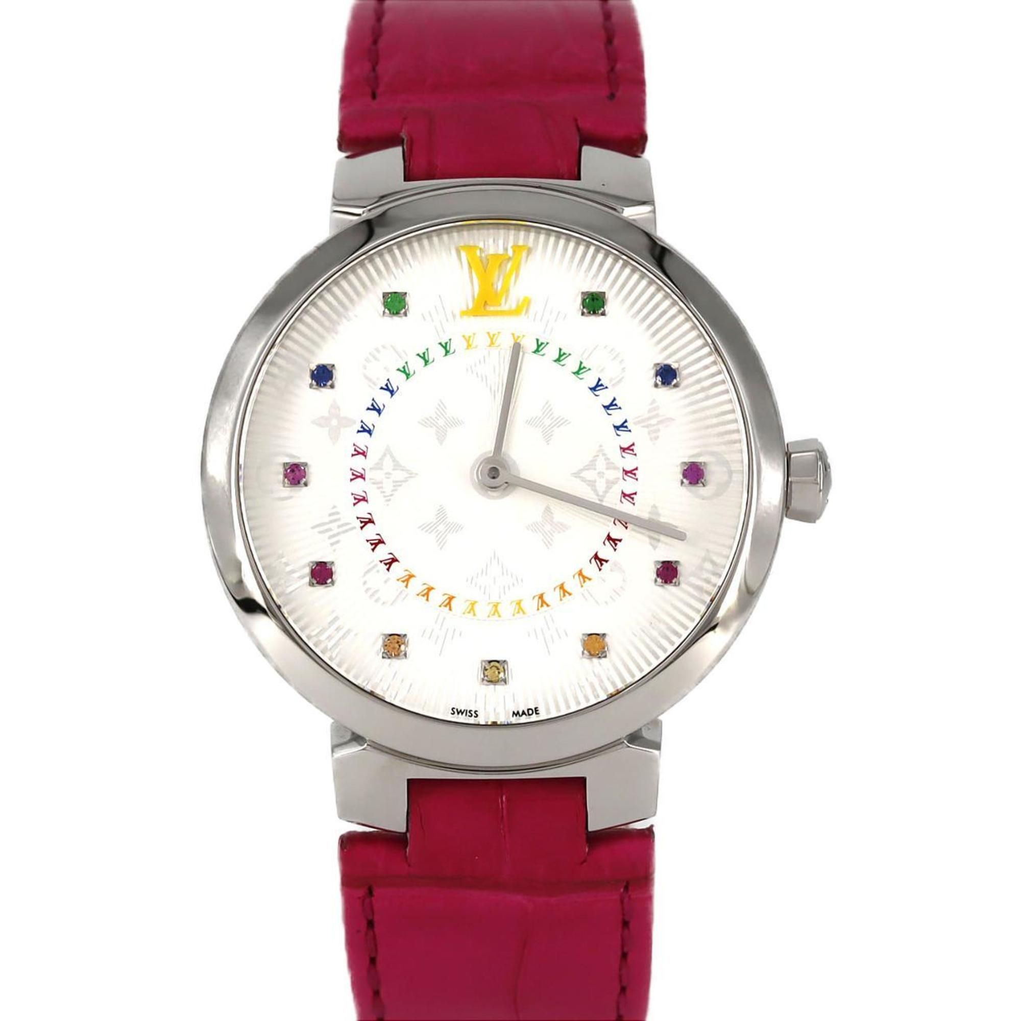 Louis Vuitton Tambour Slim 11P QA159 Stainless Steel Quartz Watch