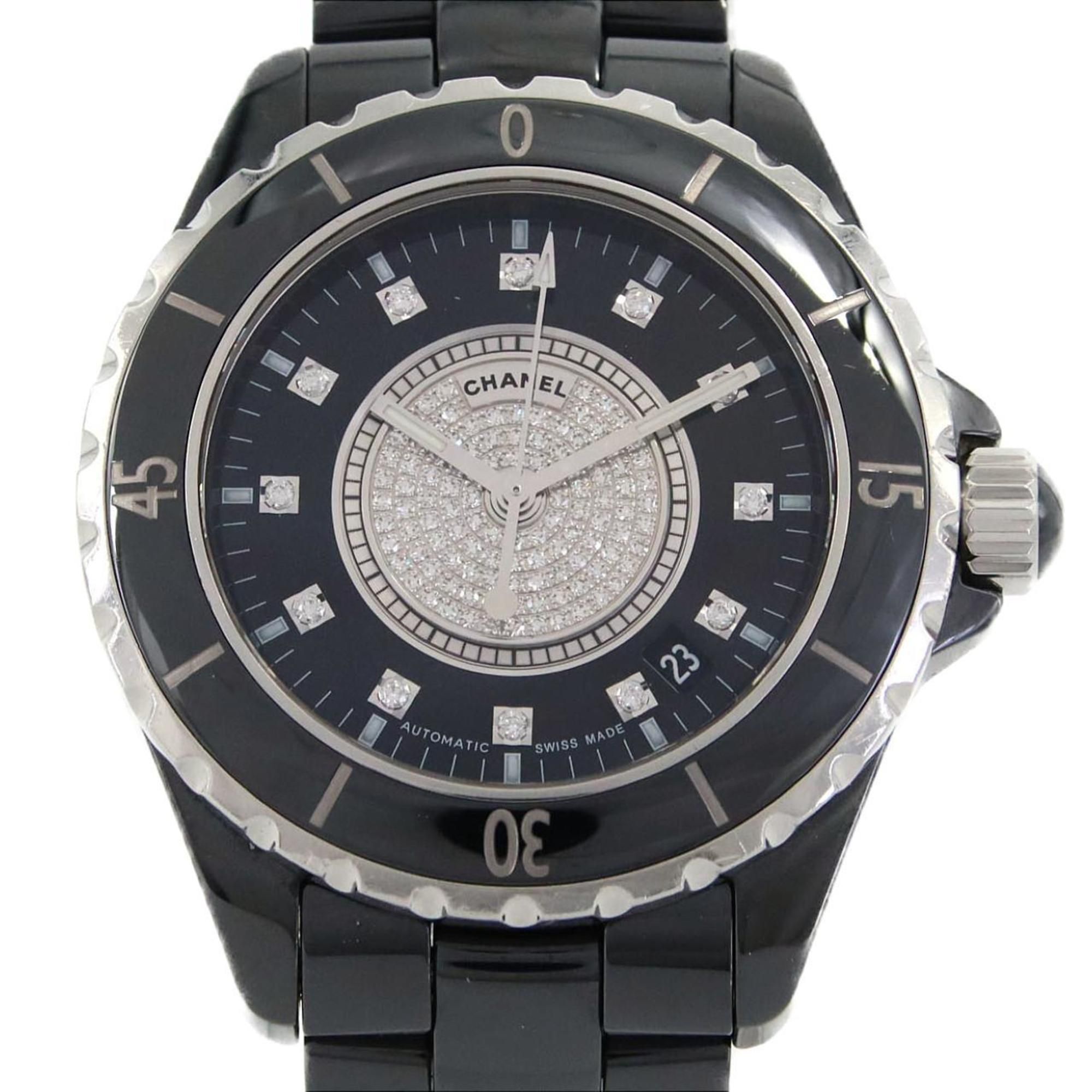 Chanel J12 38mm Ceramic 12P Center Pave H1757 Automatic Watch