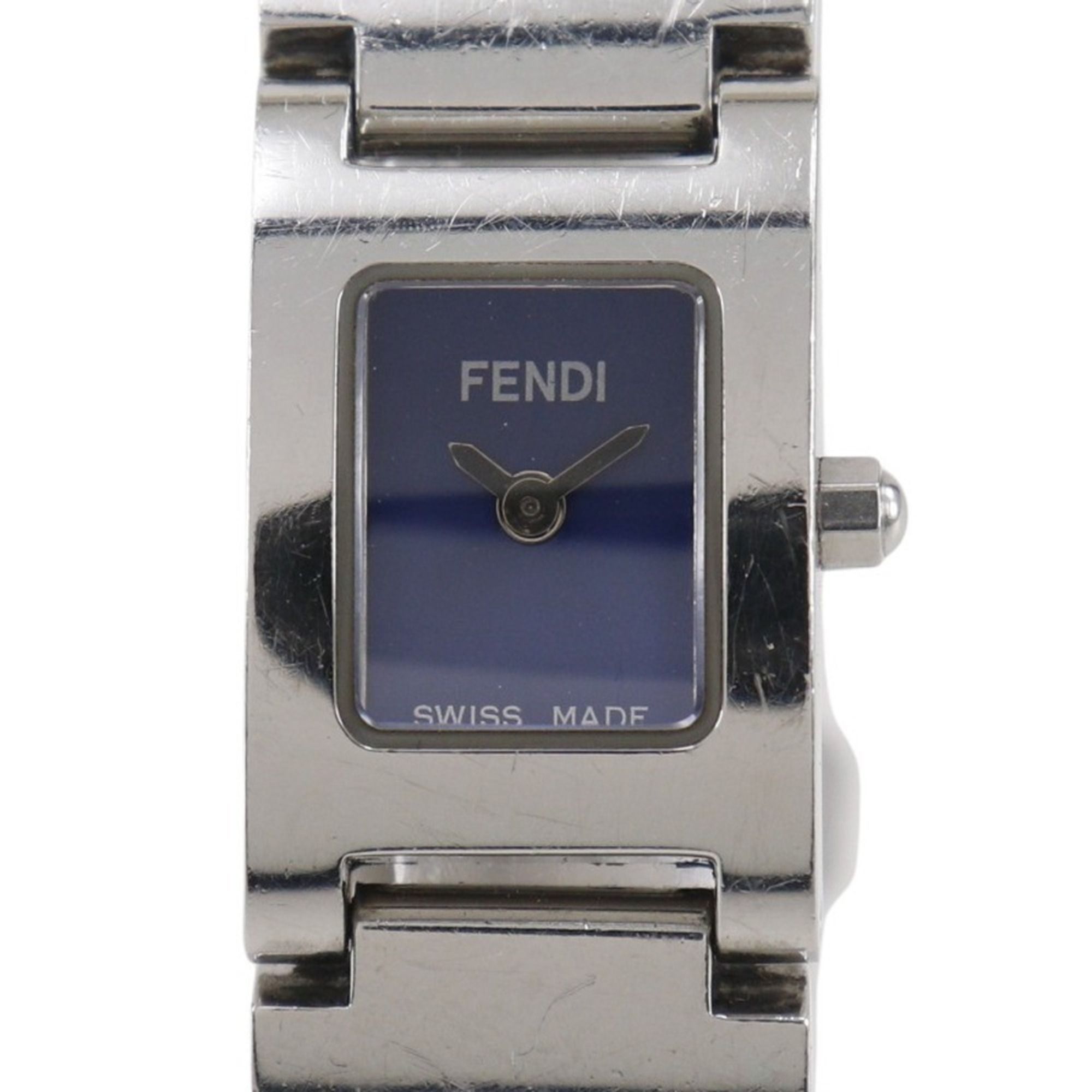 Fendi Olologi Women's Watch, 3150L Stainless Steel, Silver Quartz Movement, Analog Display, Blue Dia
