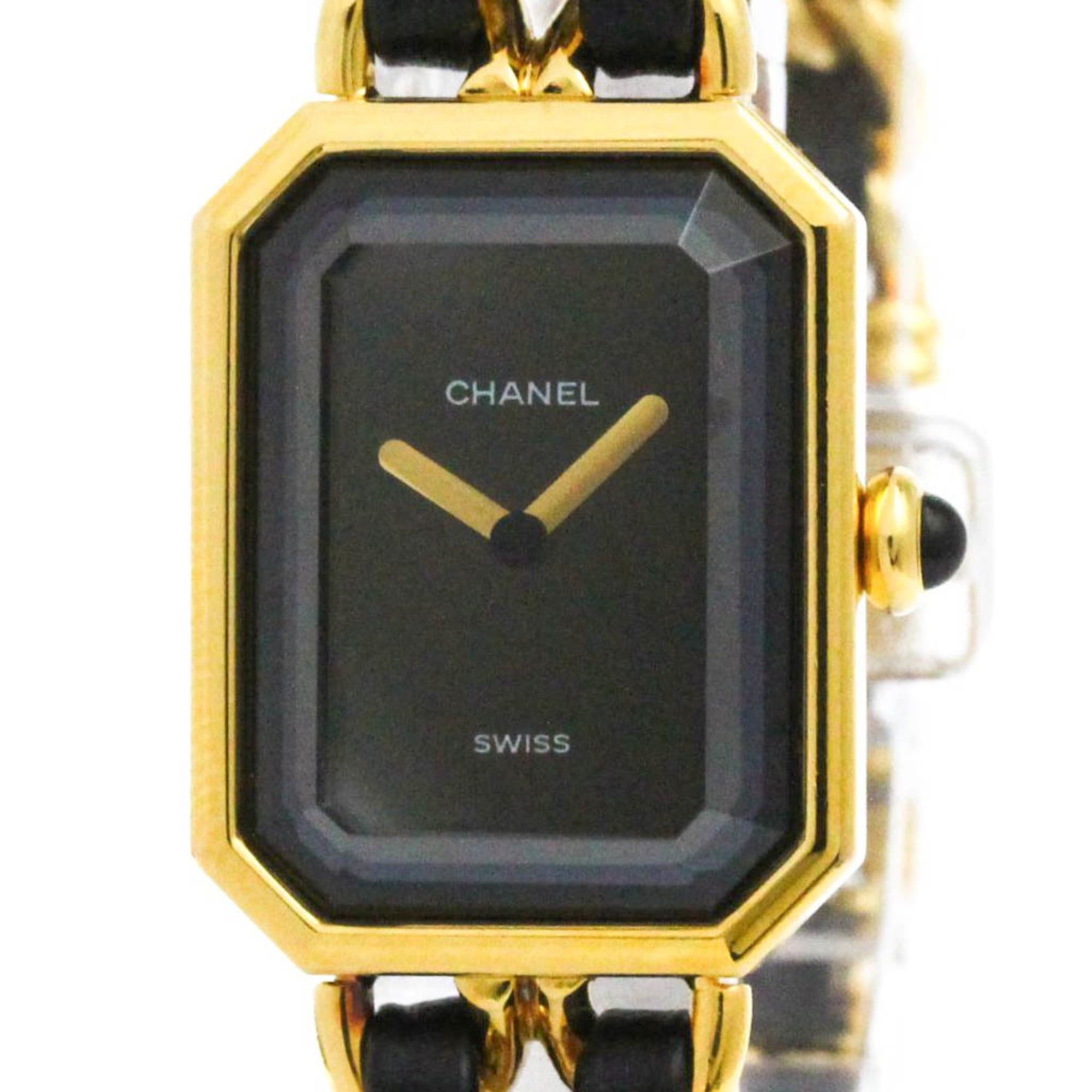 CHANEL Premiere Size L Gold Plated Quartz Ladies Watch H0001