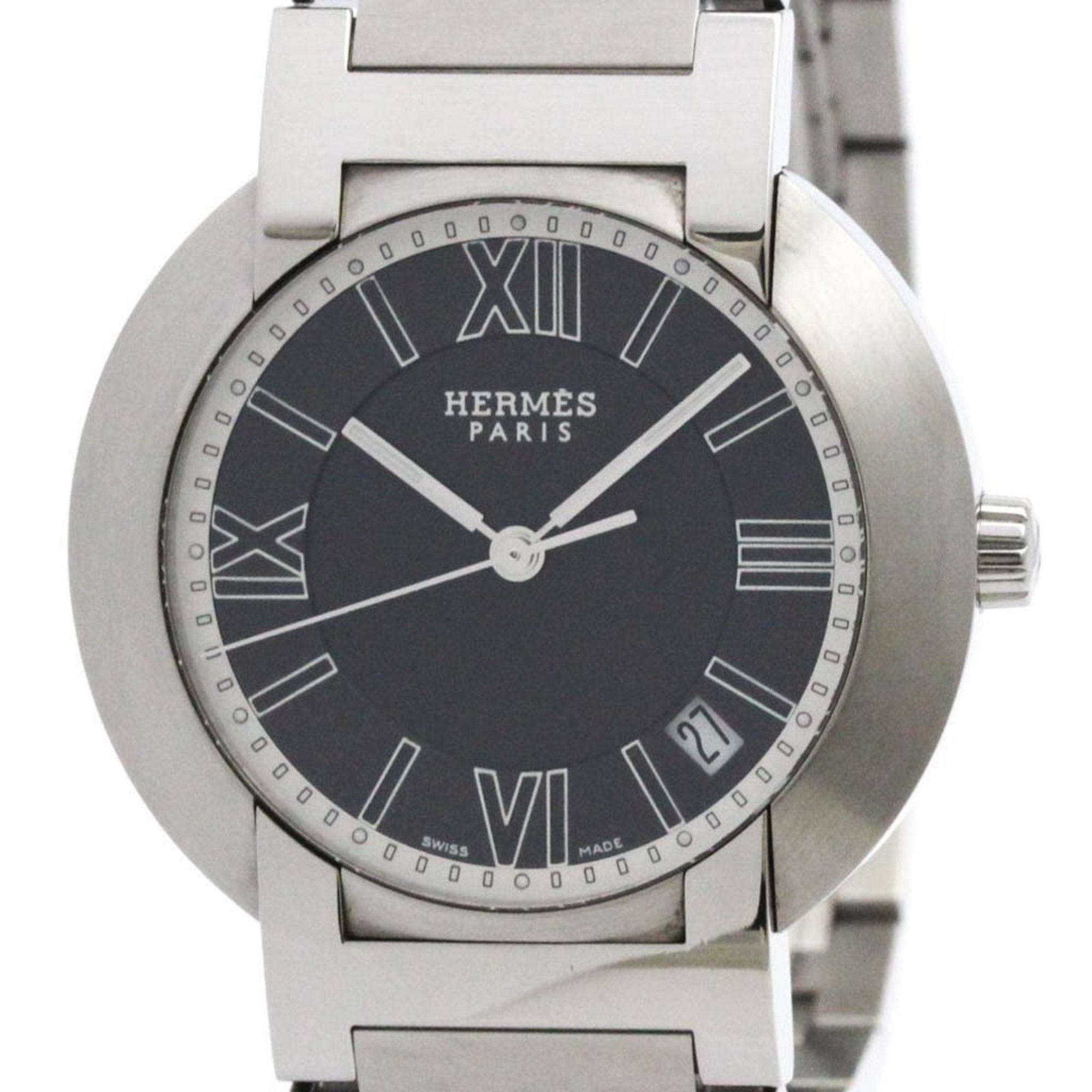 HERMES Nomade Stainless Steel Auto Quartz Mens Watch NO1.710 Polished