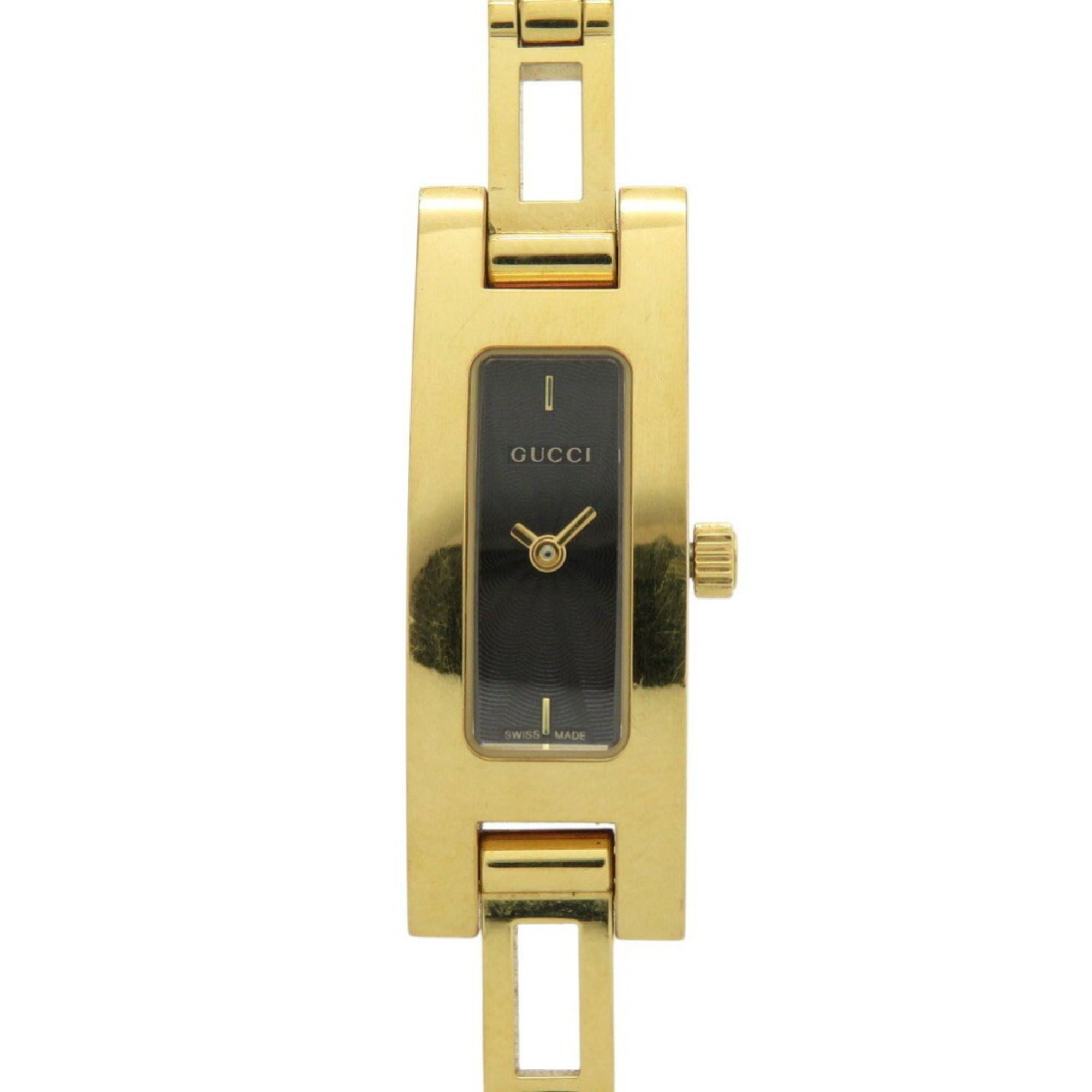 Gucci 3900L Stainless Steel Black Gold Dial Quartz Watch 1744GUCCI