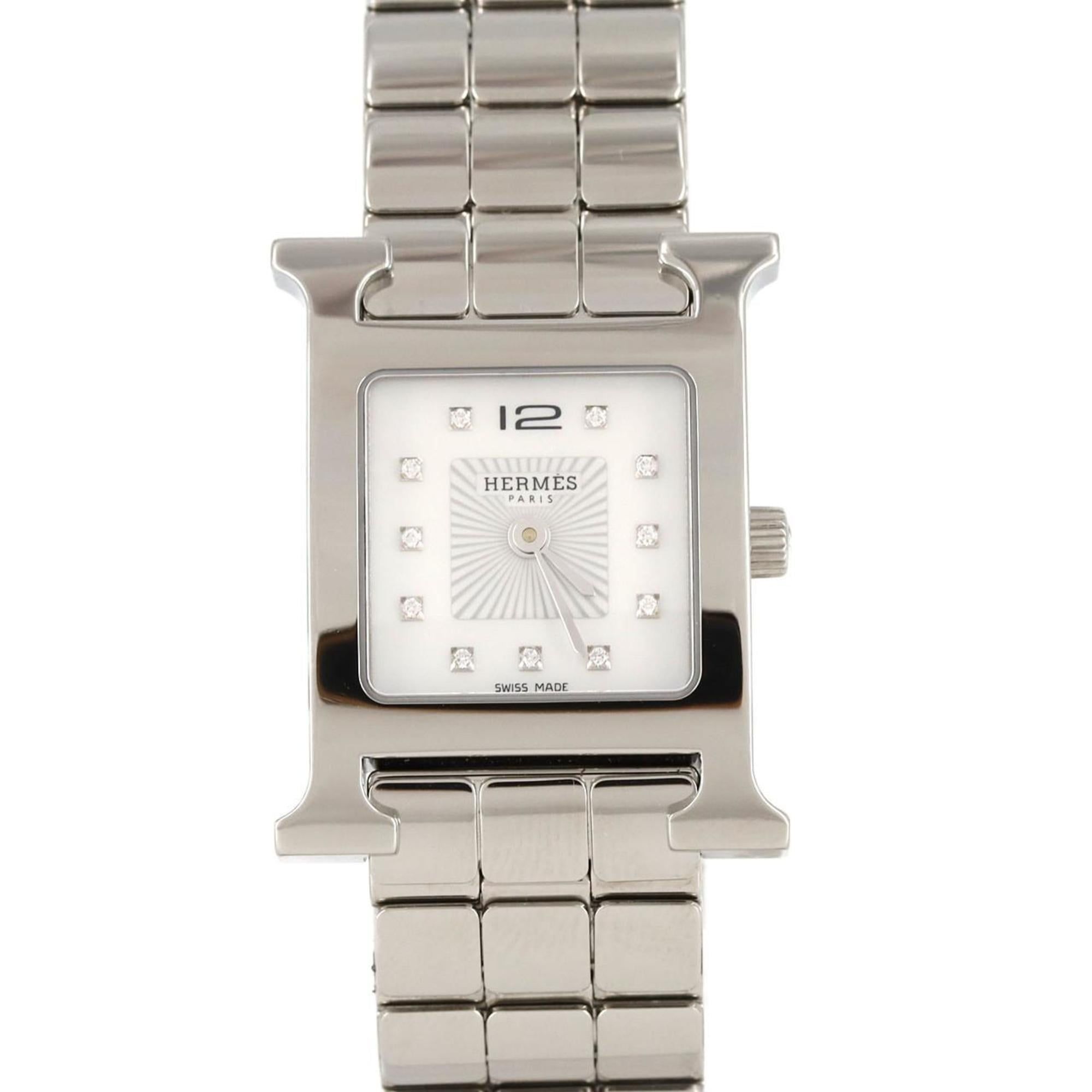 Hermès H Watch 11P HH1.210 Stainless Steel Quartz Wristwatch