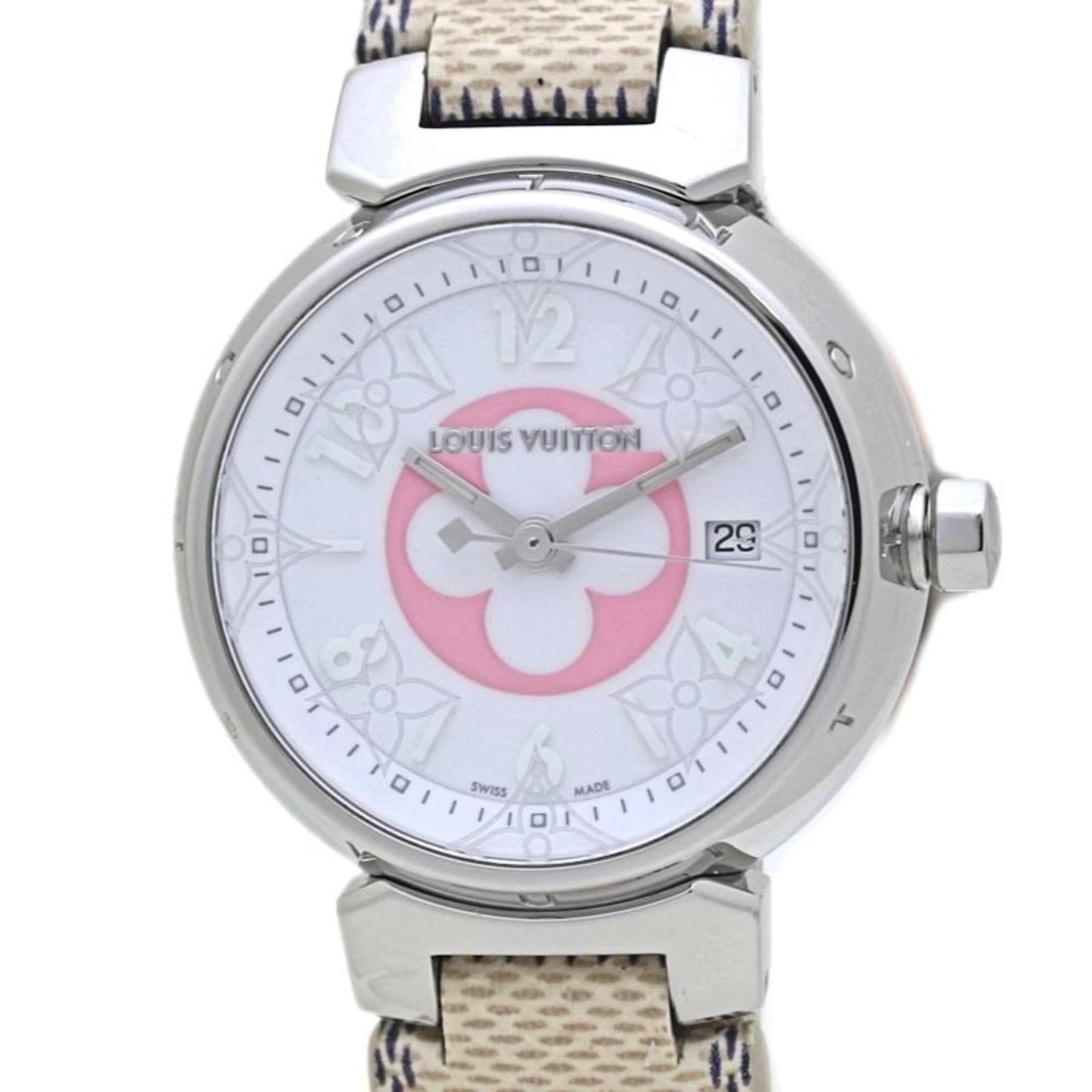 LOUIS VUITTON Tambour PM Azur 28mm QA007Z Japan Exclusive Women's Watch 40162