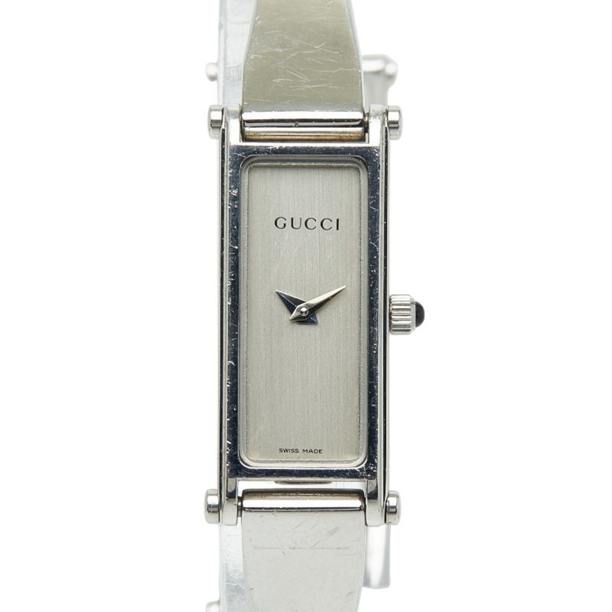 Gucci Bangle Watch 1500L Quartz Silver Dial Stainless Steel Women's GUCCI