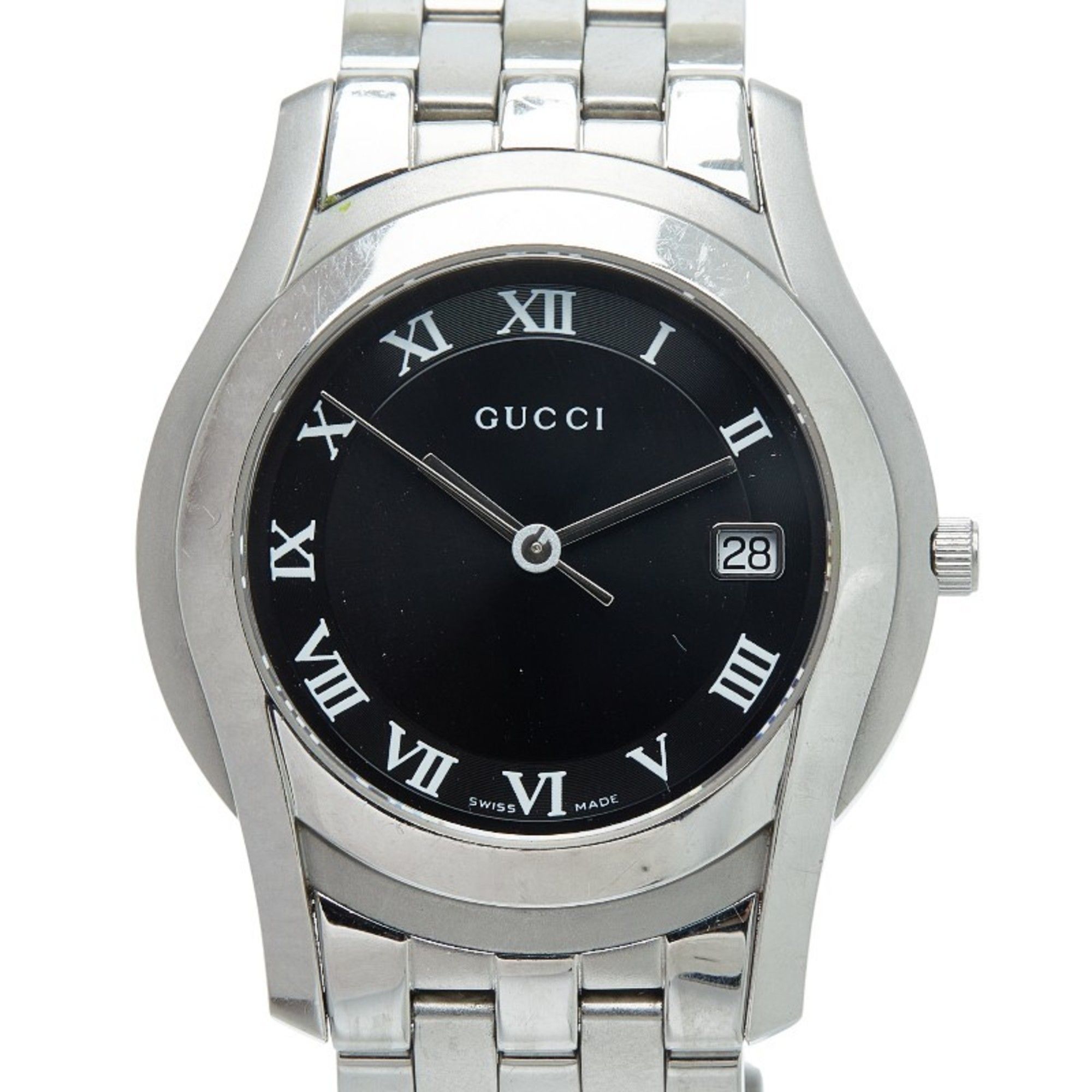 Gucci G-Class Watch, 5500M Quartz Movement, Black Dial, Stainless Steel, Men's, GUCCI