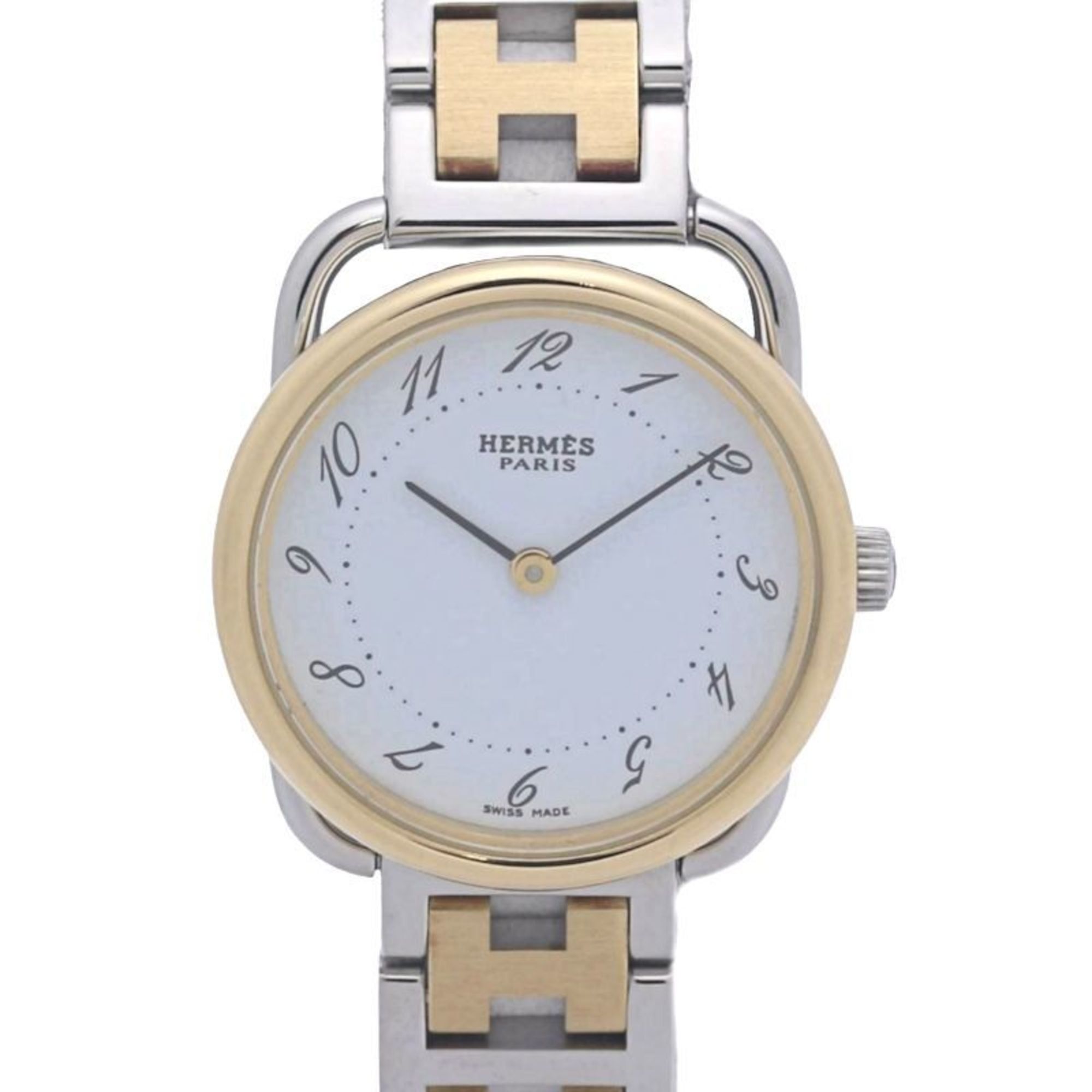 HERMES Arceau AR3.220.130 Buckle-Type Women's Watch SSxGP 130477