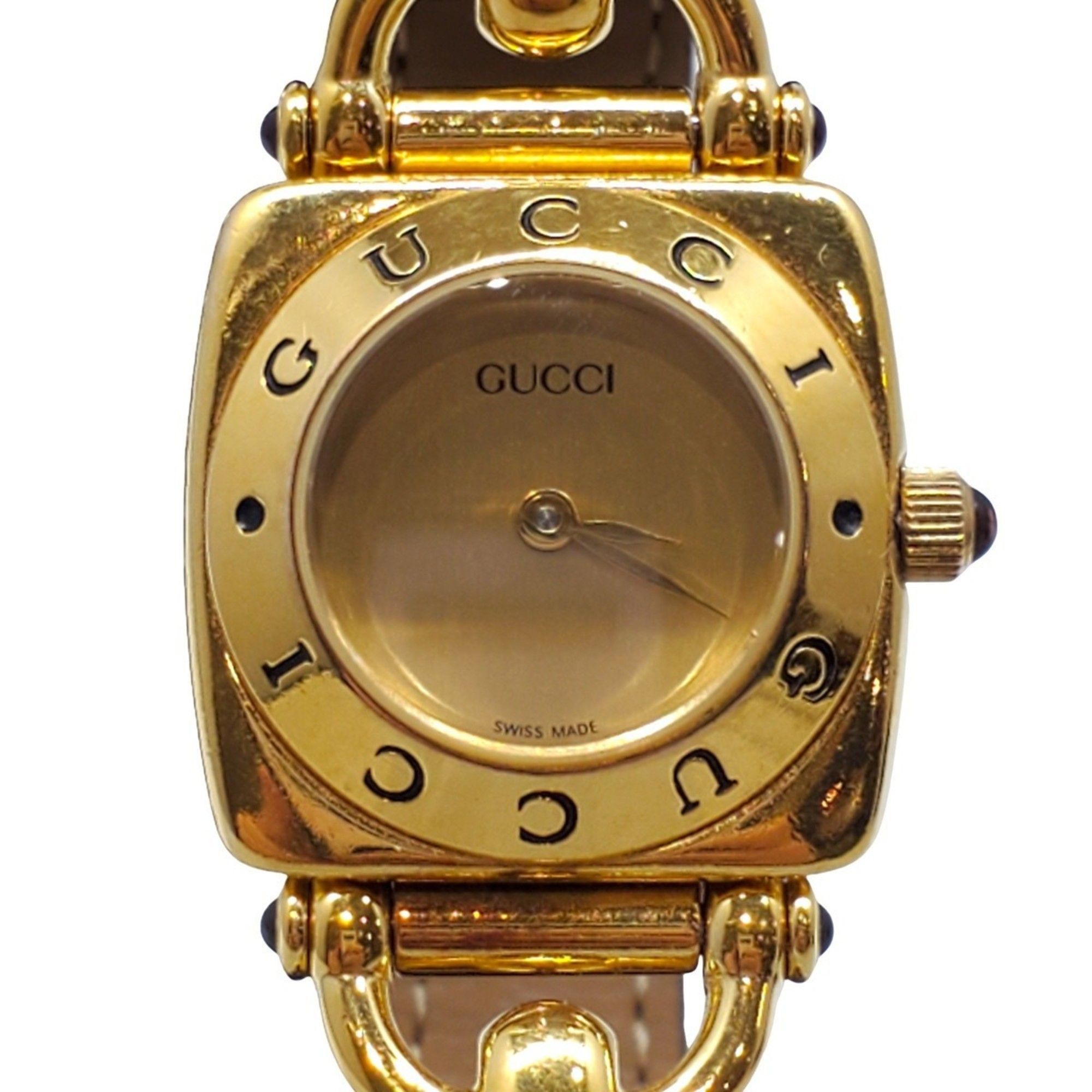 GUCCI 6300L Women's Watch, Old Gucci Gold Brown with Non-Original Strap, Kaizuka Store