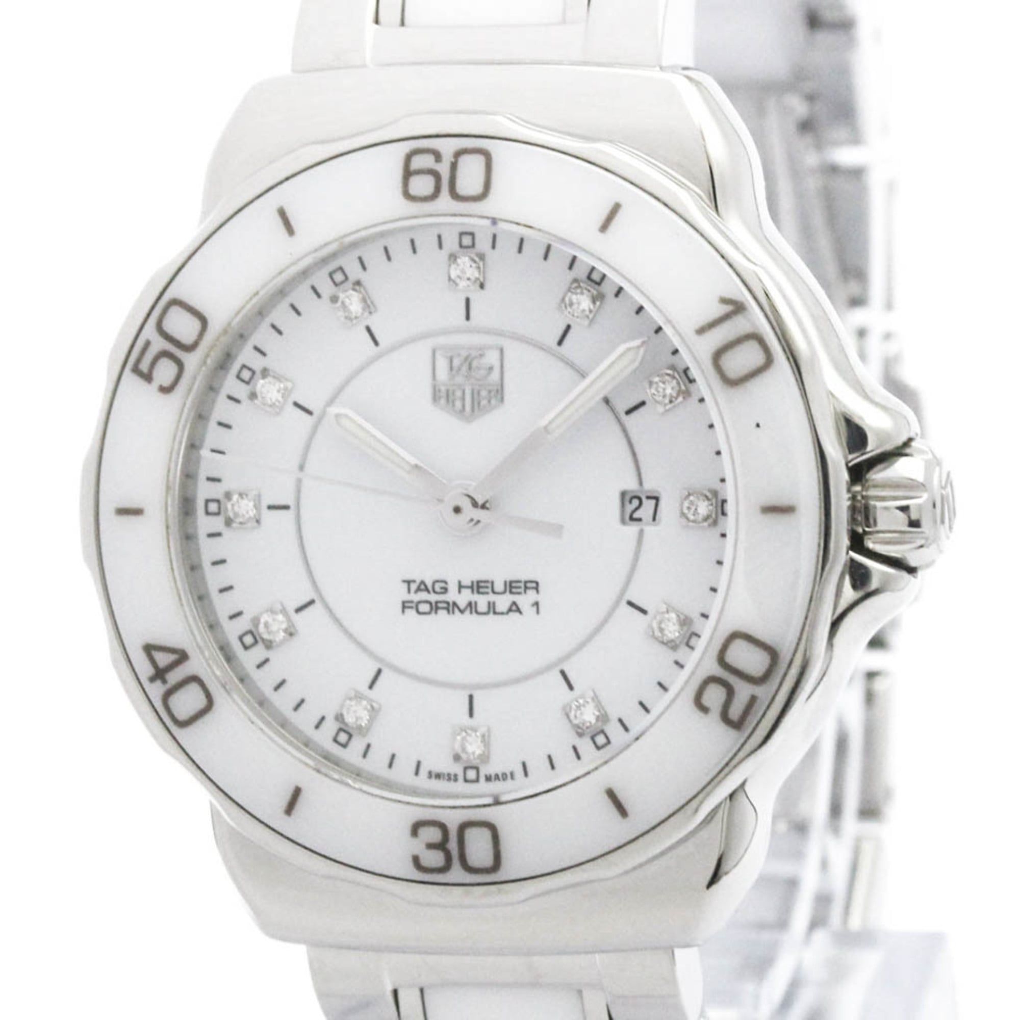 TAG HEUER Fomula 1 Diamond Ceramic Steel Ladies Watch WAH1315 Polished