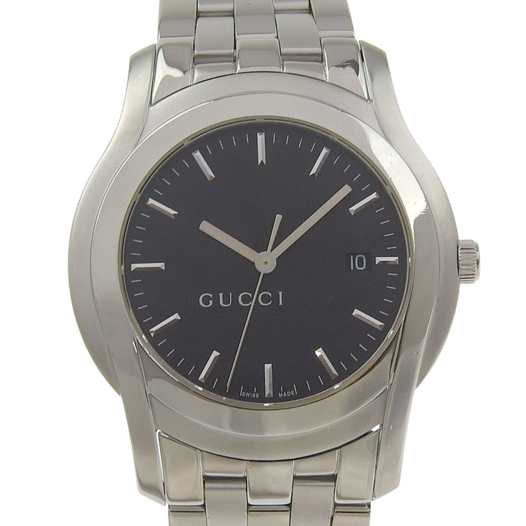 Gucci G-Class Watch 5500XL Stainless Steel Quartz Analog Display Black Dial Women's