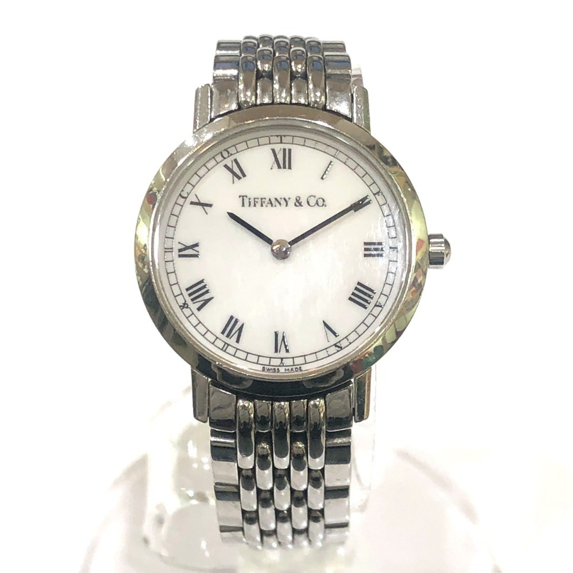 TIFFANY&Co. Tiffany M1510 Classic Quartz Round 2 Hand Analogue Watch SS Ladies Silver