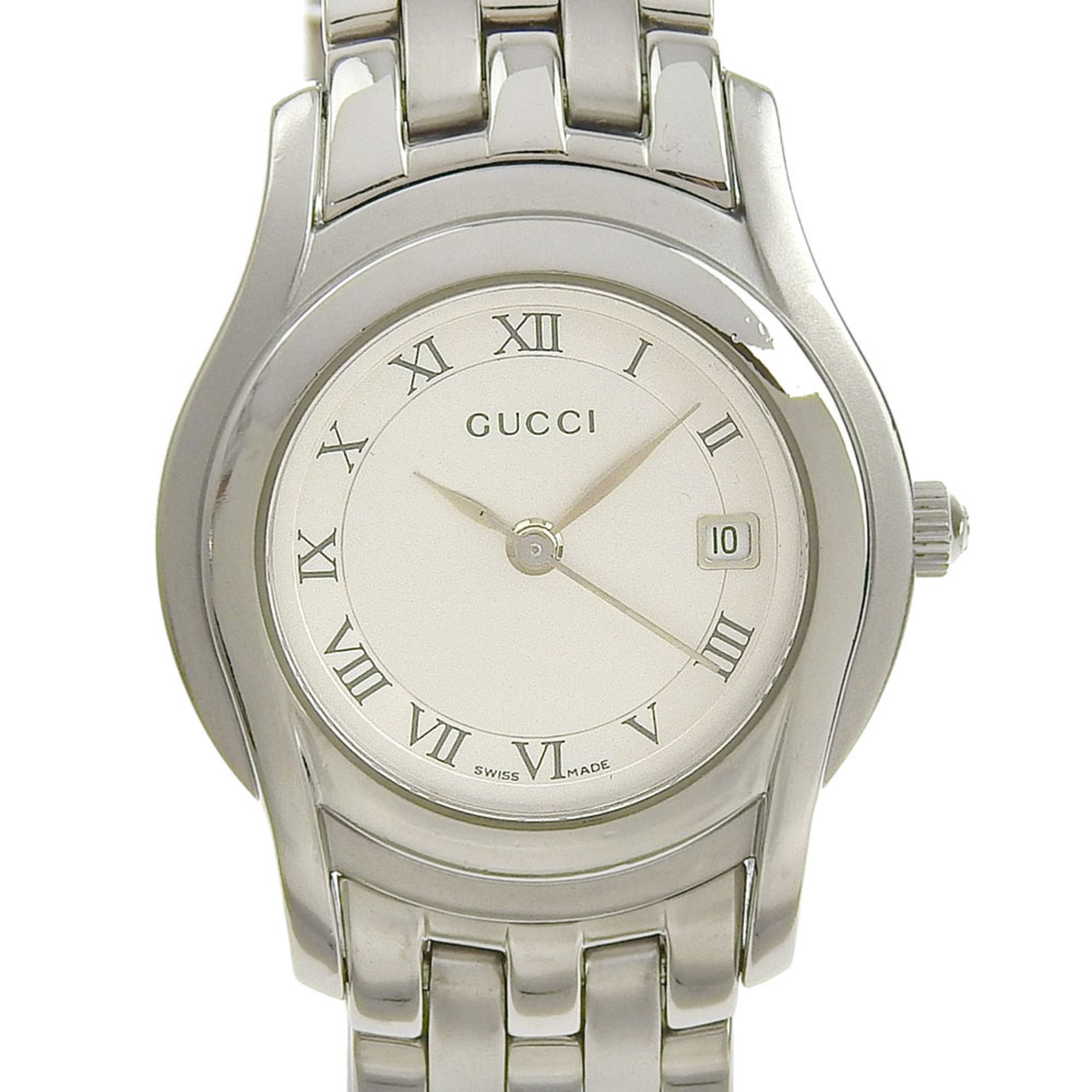 Gucci GUCCI Watch 5500L Stainless Steel Quartz Analog Display Silver Dial Women's
