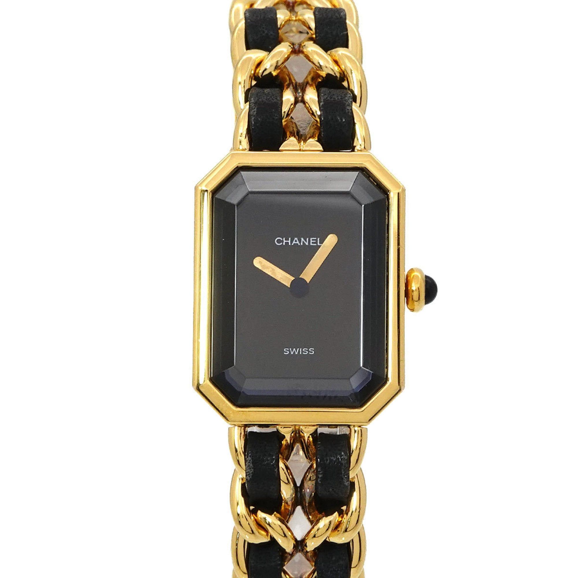 CHANEL Premiere Women's Watch, Size M, H0001, Black and Gold, Quartz Movement