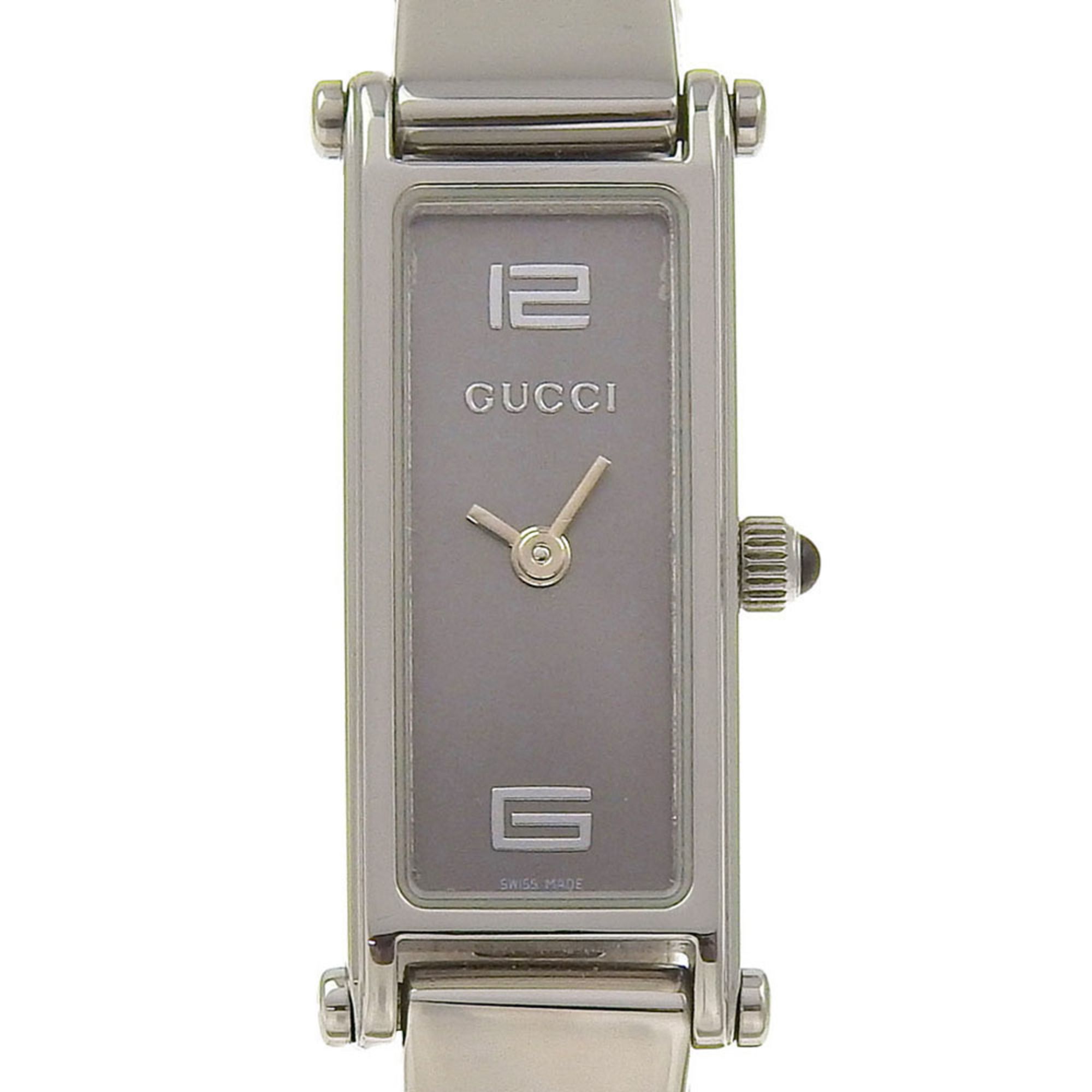 Gucci GUCCI Watch 1500L Stainless Steel Quartz Analog Display Gray Dial Women's
