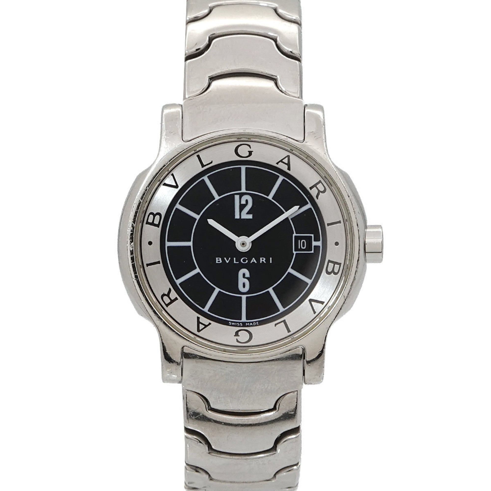 Bulgari BVLGARI Solo Tempo ST29S Women's Watch, Date, Black, Quartz Watch