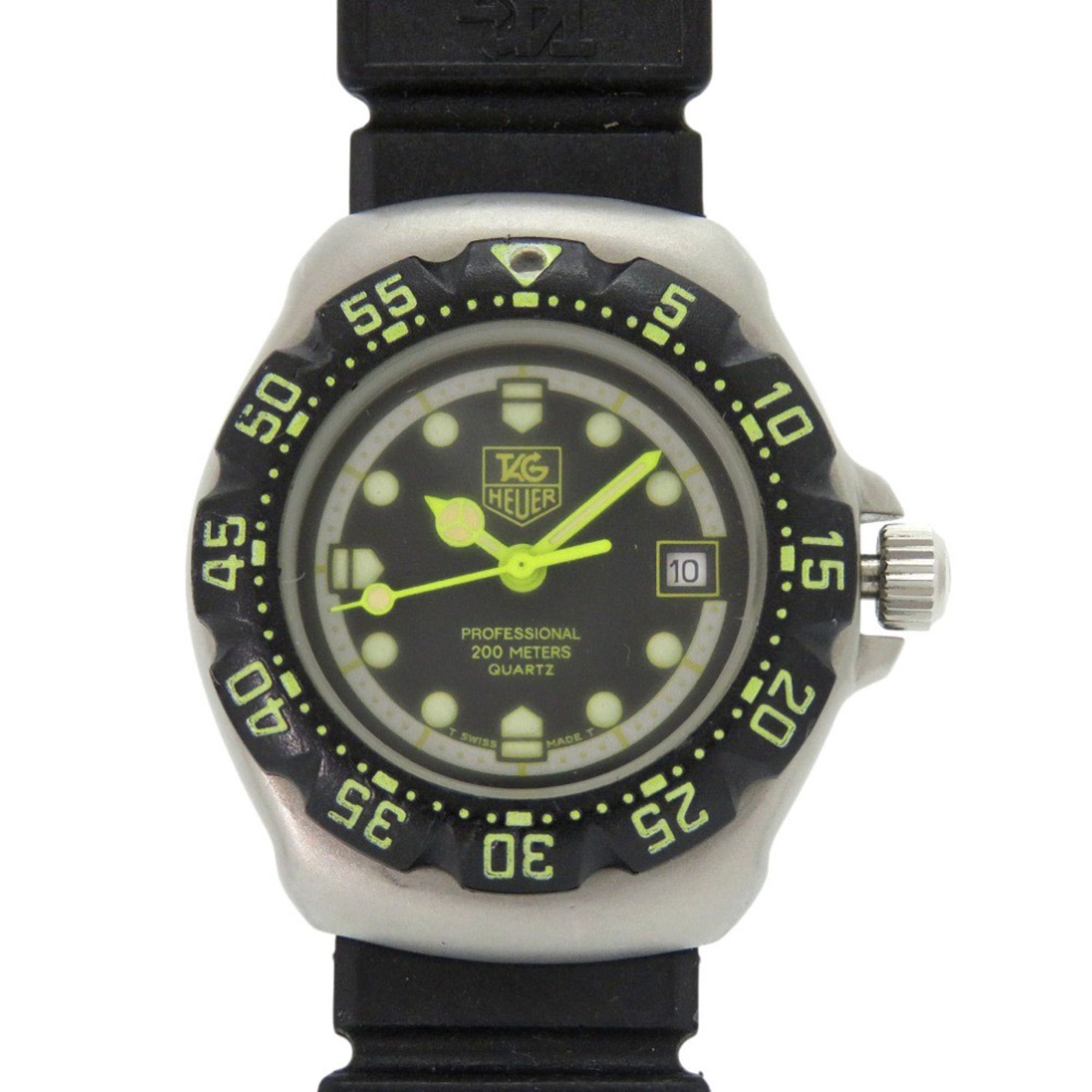 TAG Heuer Formula 1 376.508 Stainless Steel Rubber Black Dial Quartz Watch 1046 HEUER