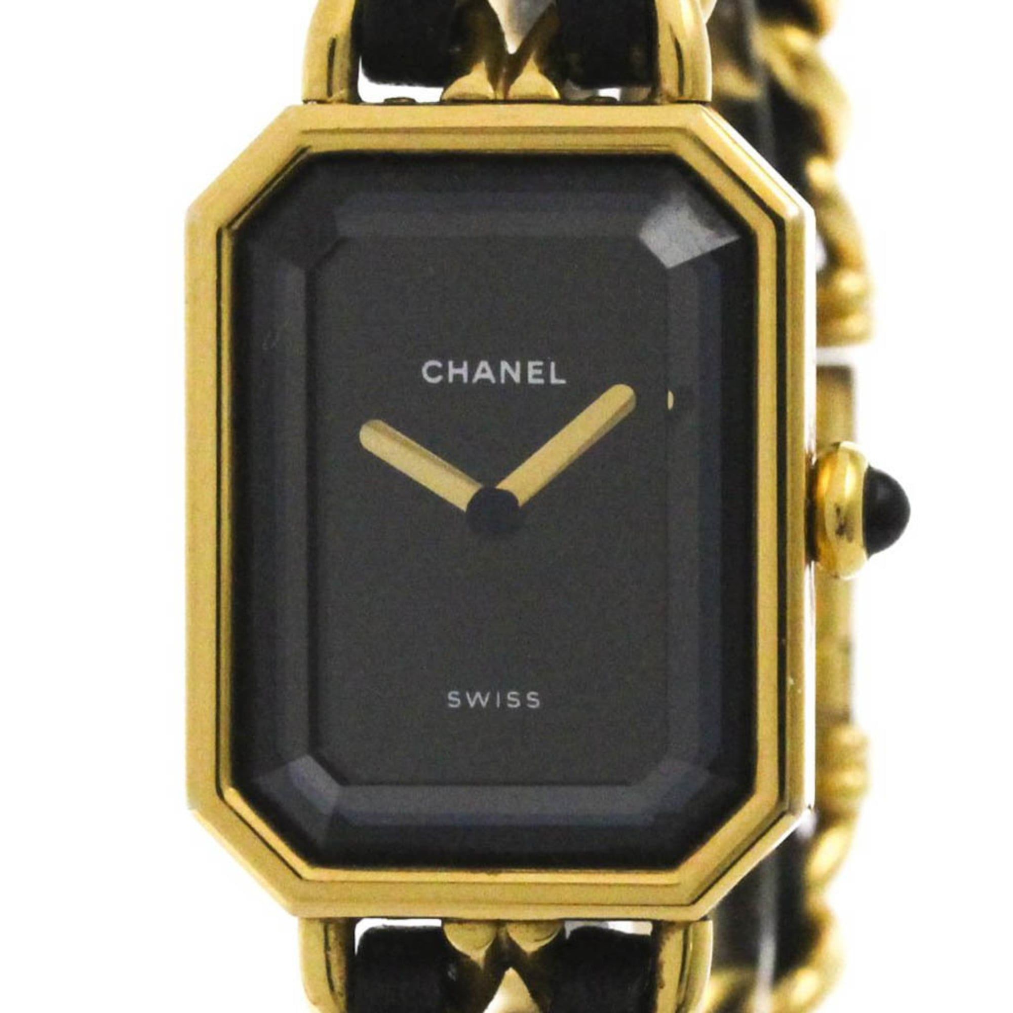 CHANEL Premiere Size M Gold Plated Quartz Ladies Watch H0001