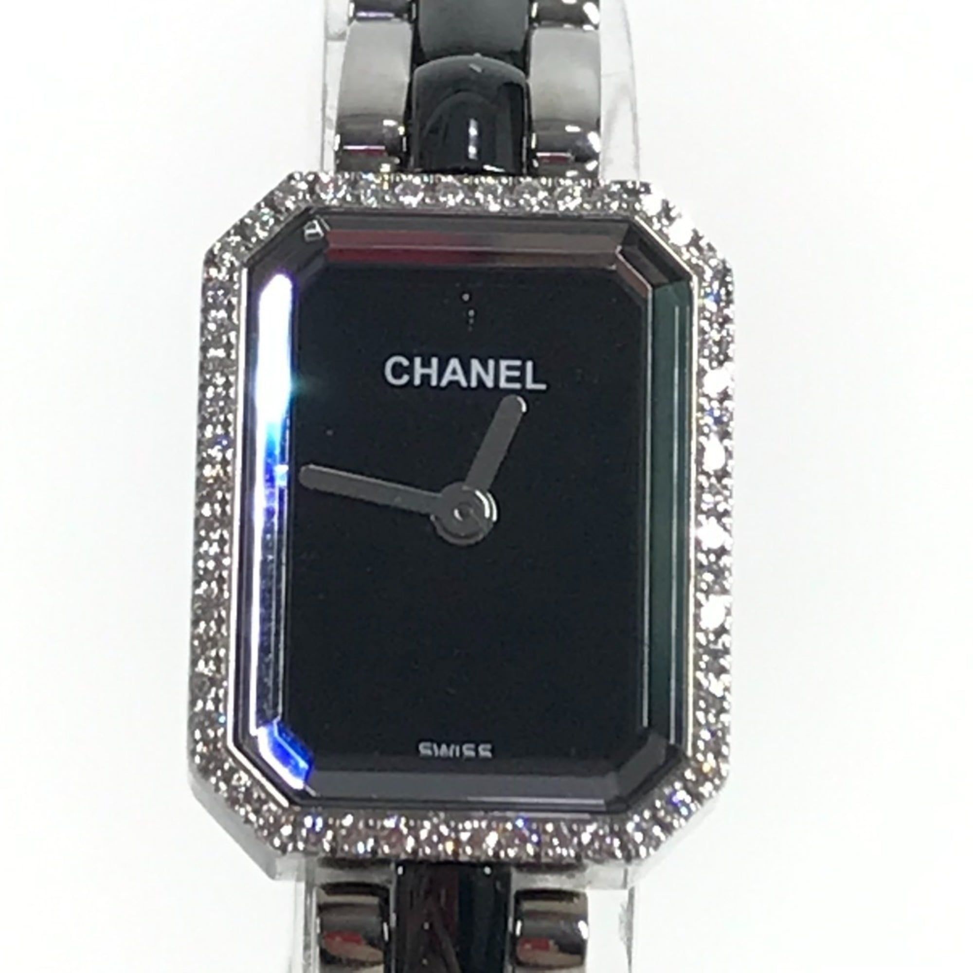 CHANEL Premiere Women's Watch H2163 with Diamond Bezel, Stainless Steel Ceramic, Black