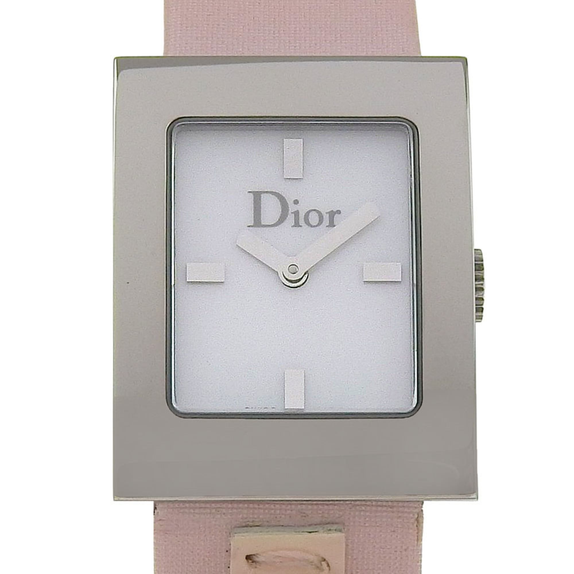 Christian Dior Maris Watch D78-109, Stainless Steel and Leather Quartz Movement, Analog Display, Whi