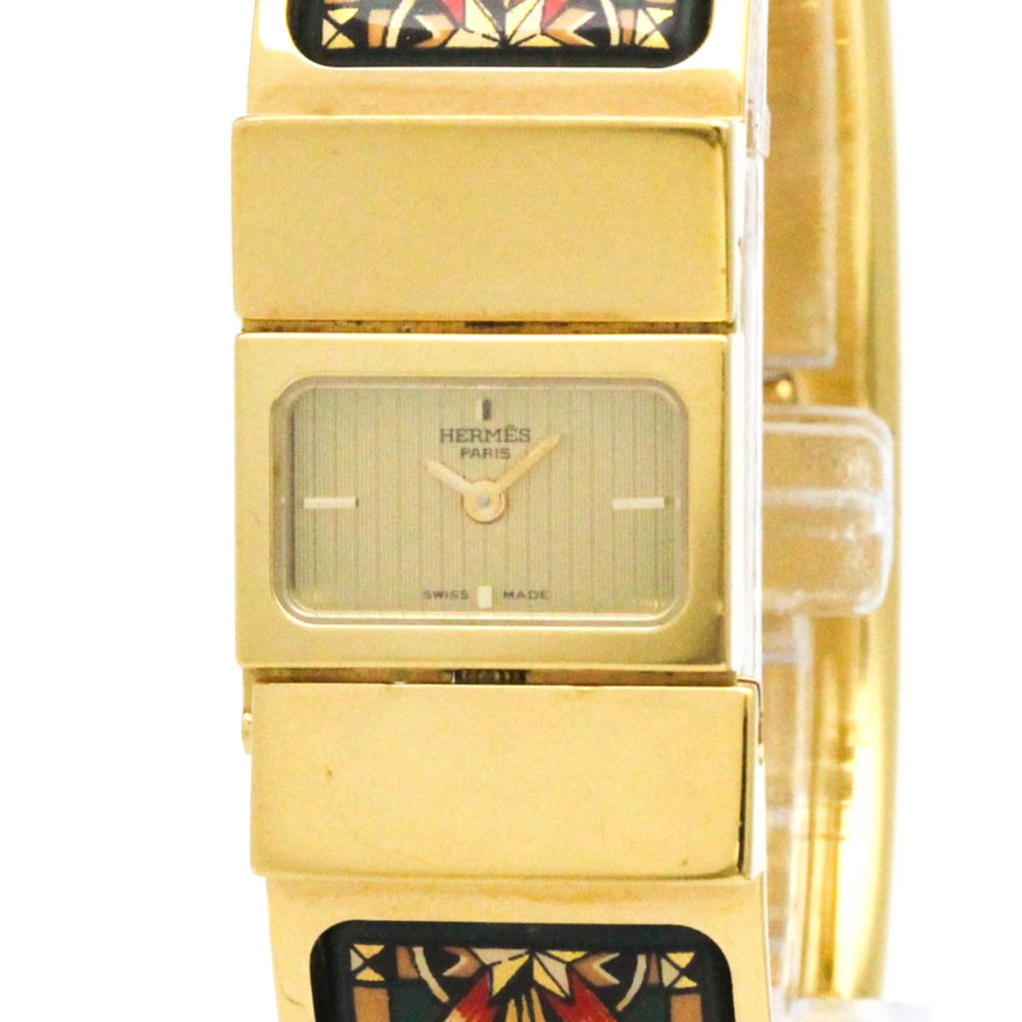 HERMES Loque Gold Plated Quartz Ladies Watch LO1.201