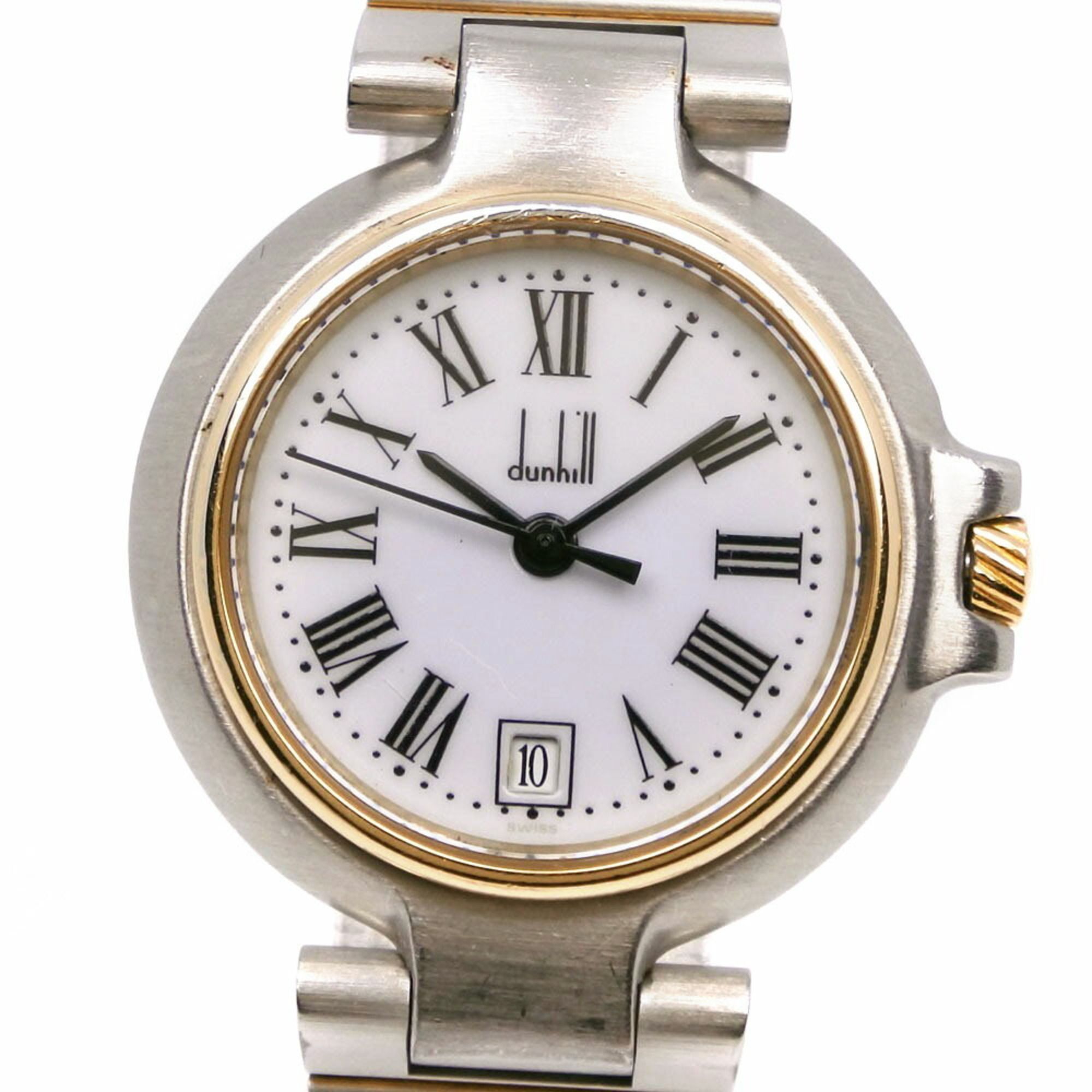 Dunhill Millennium Watch Stainless Steel Quartz Analog Display White Dial Ladies