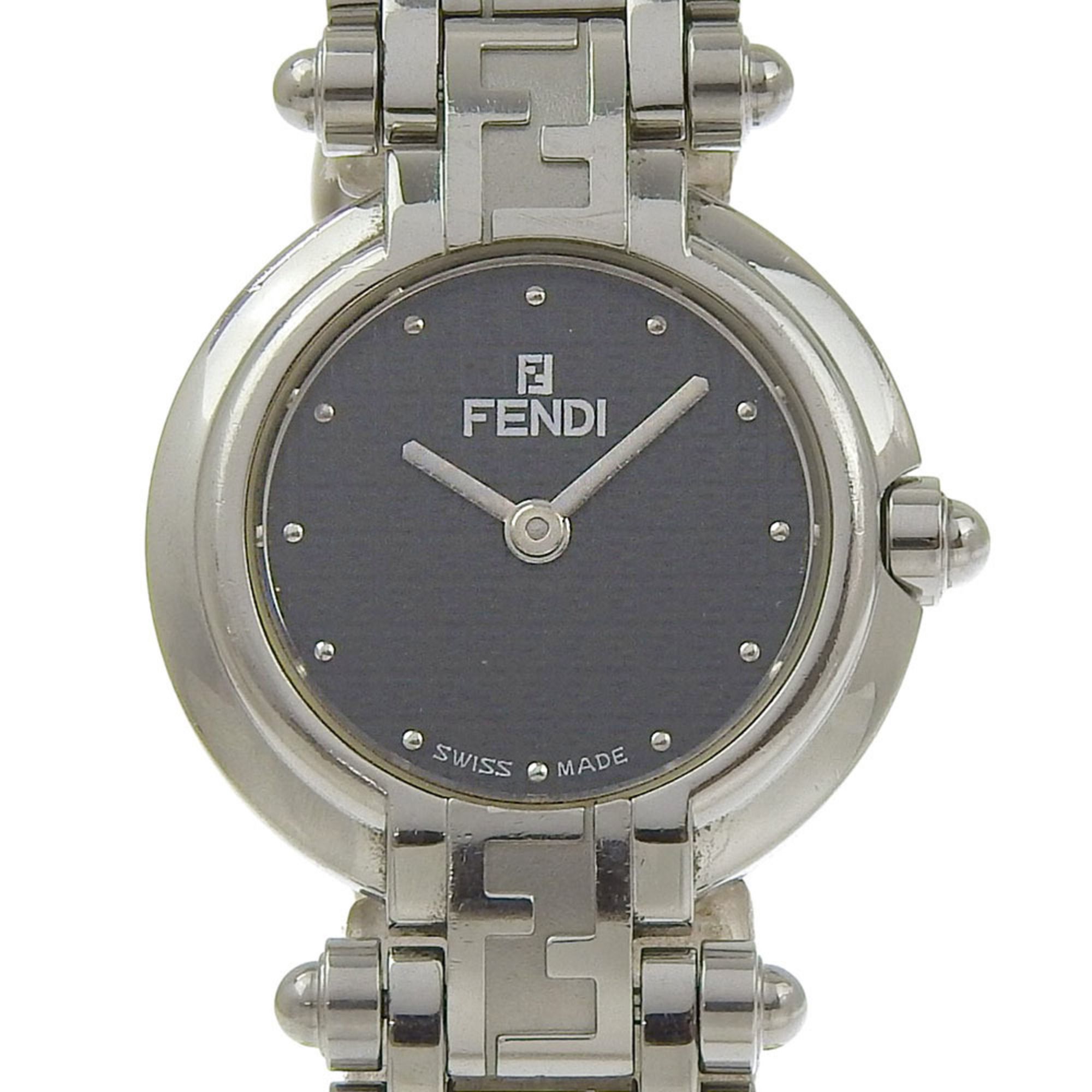 Fendi Olologi Women's Watch, 750L Stainless Steel, Quartz Movement, Analog Display, Black Dial
