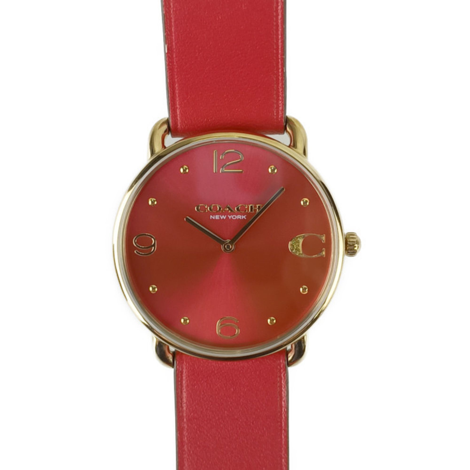 COACH Elliott CA.158.7.34.2339 Watch, Red Gold, GP Leather, Men's and Women's