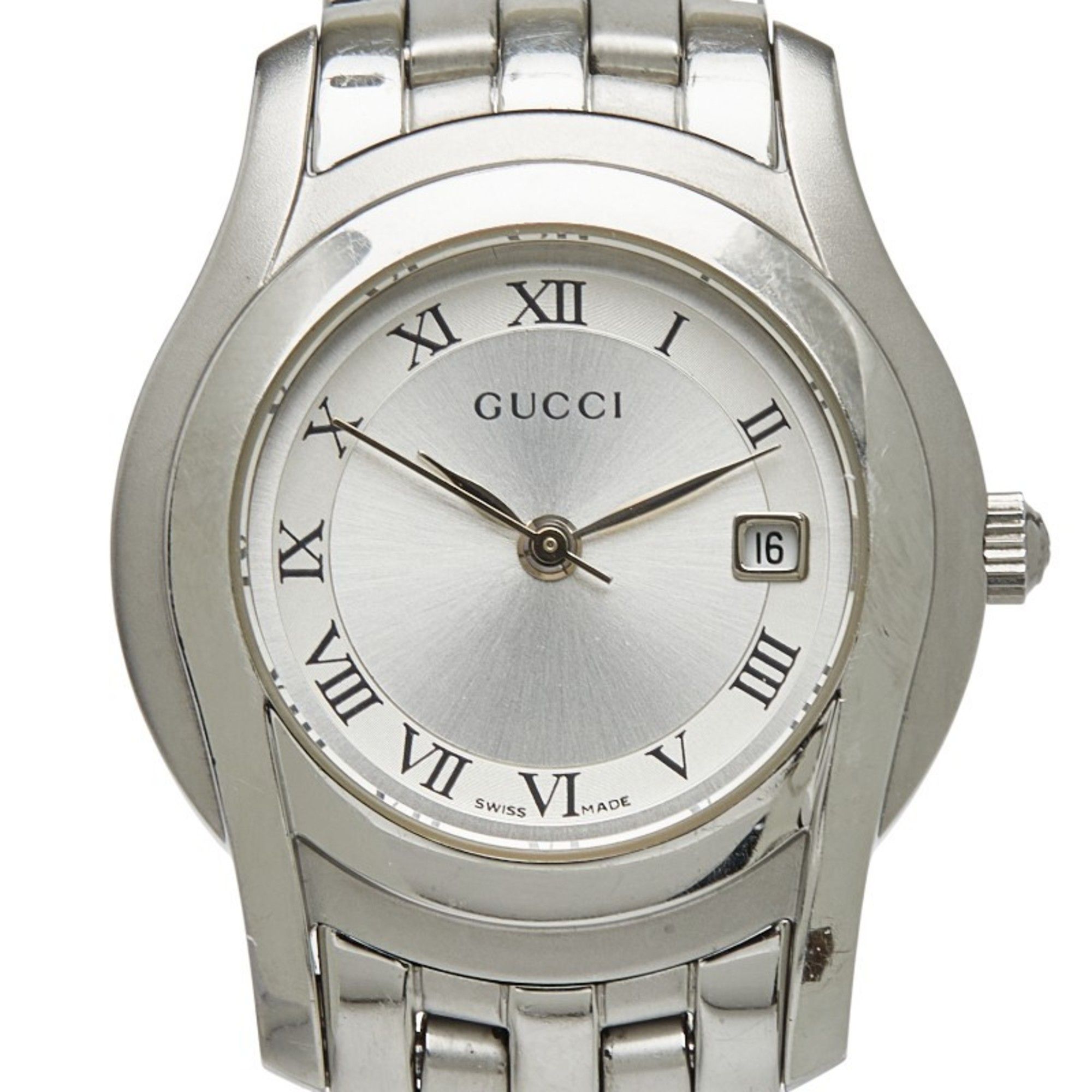 Gucci 5500L Quartz Watch with Silver Dial and Stainless Steel, Women's