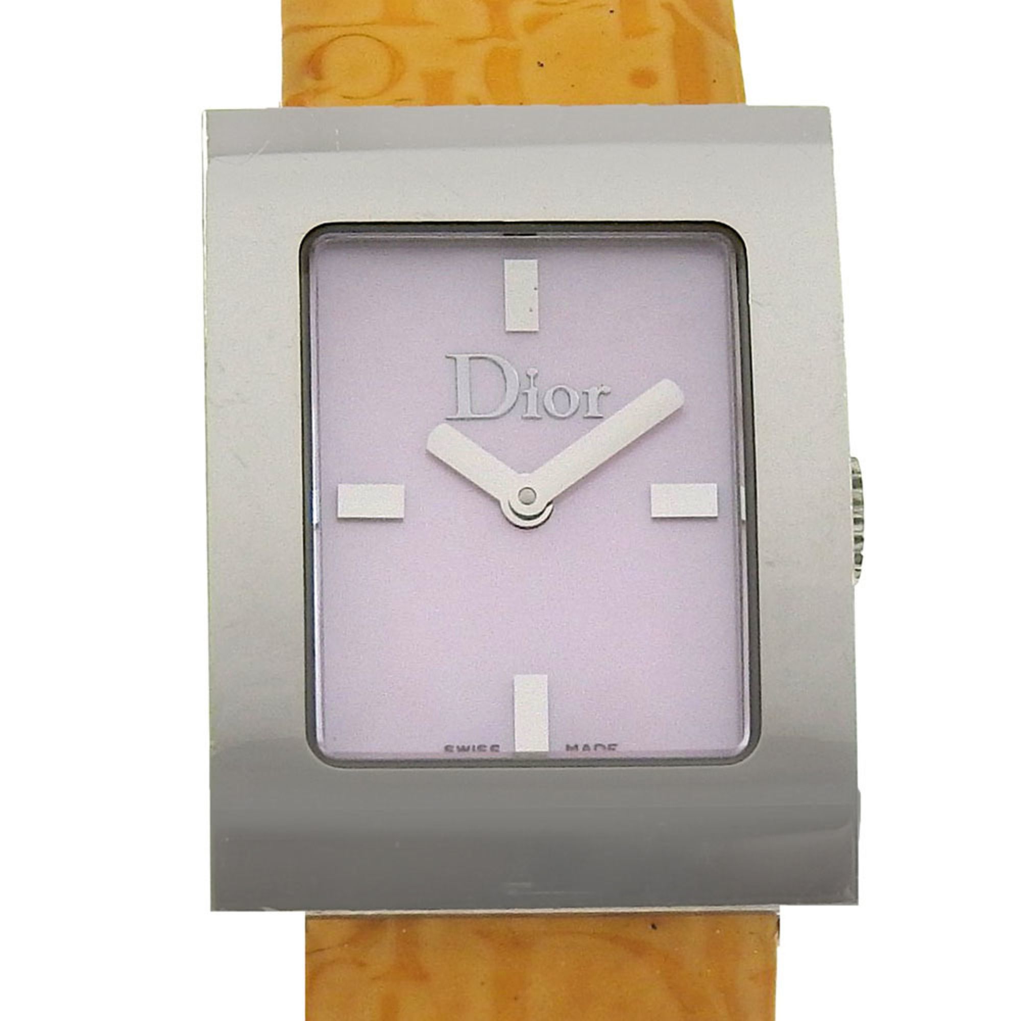Christian Dior Maris Watch D78.109 Stainless Steel x Leather Quartz Analog Display Pink Shell Dial W