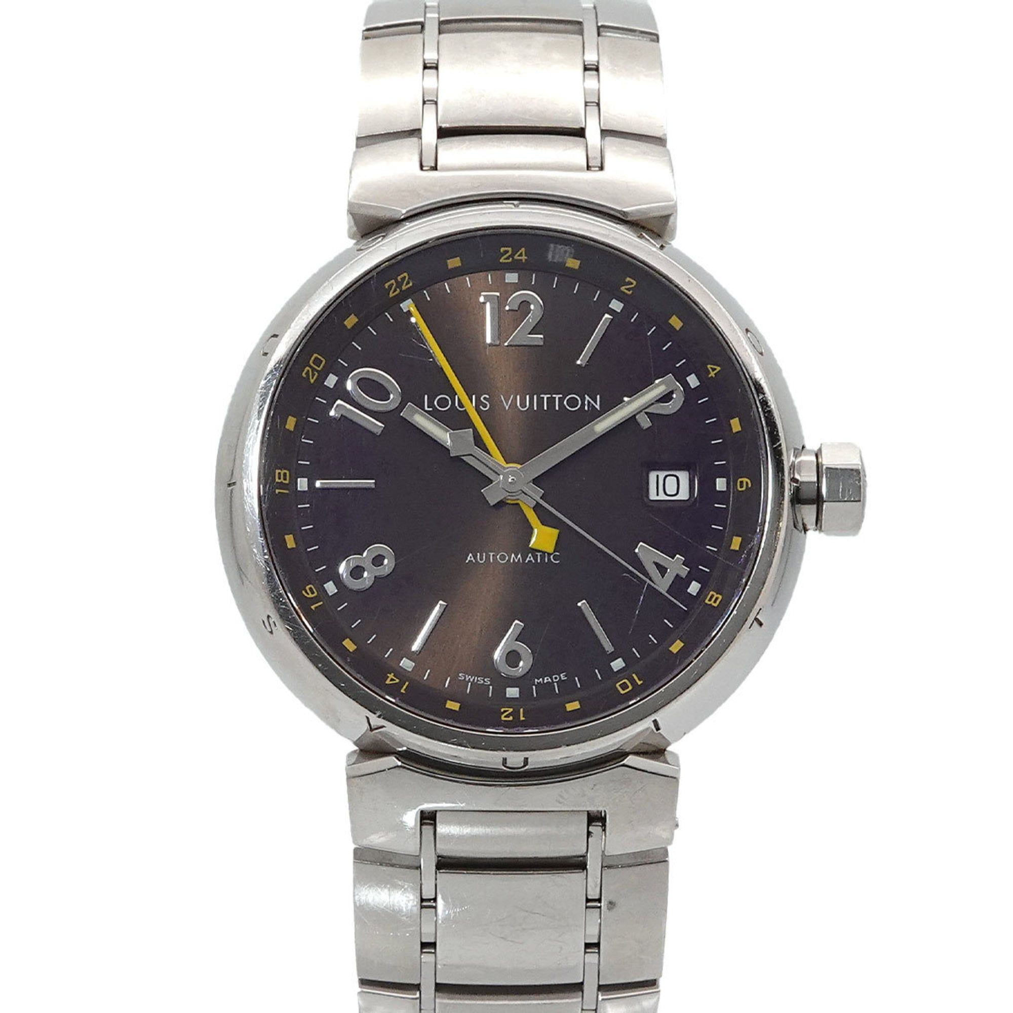 Louis Vuitton Tambour GMT Q1131 Men's Watch, Date, Brown, Automatic Movement
