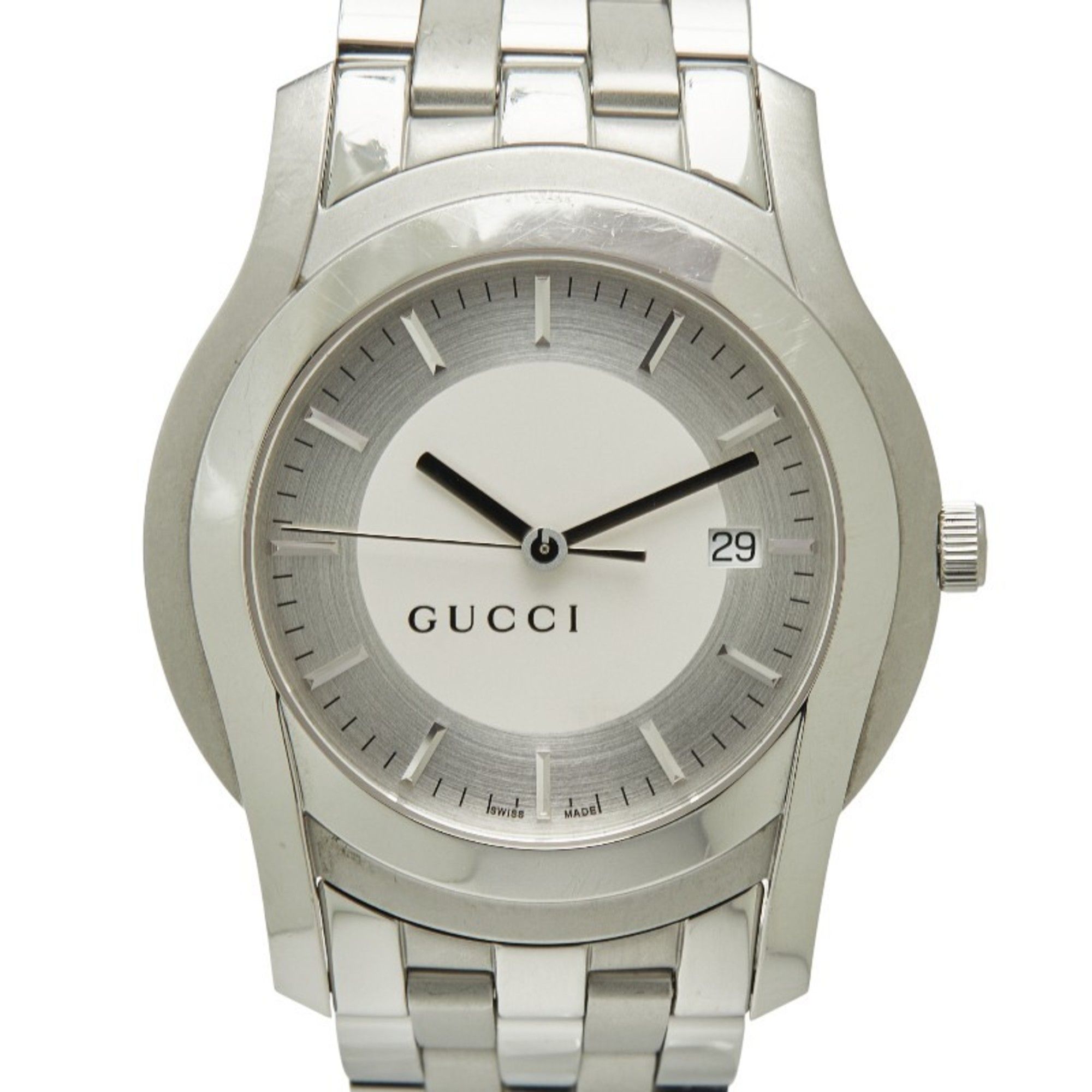 Gucci G-Class Watch 5500XL Quartz White Dial Stainless Steel Men's GUCCI
