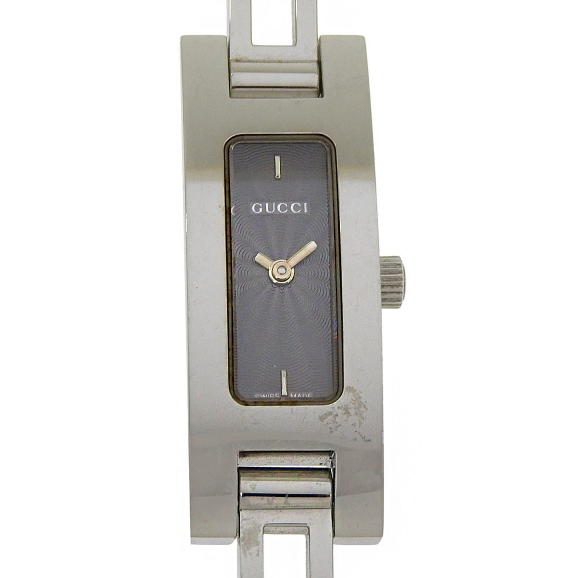 Gucci 3900L Stainless Steel Quartz Analog Watch with Black Dial for Women