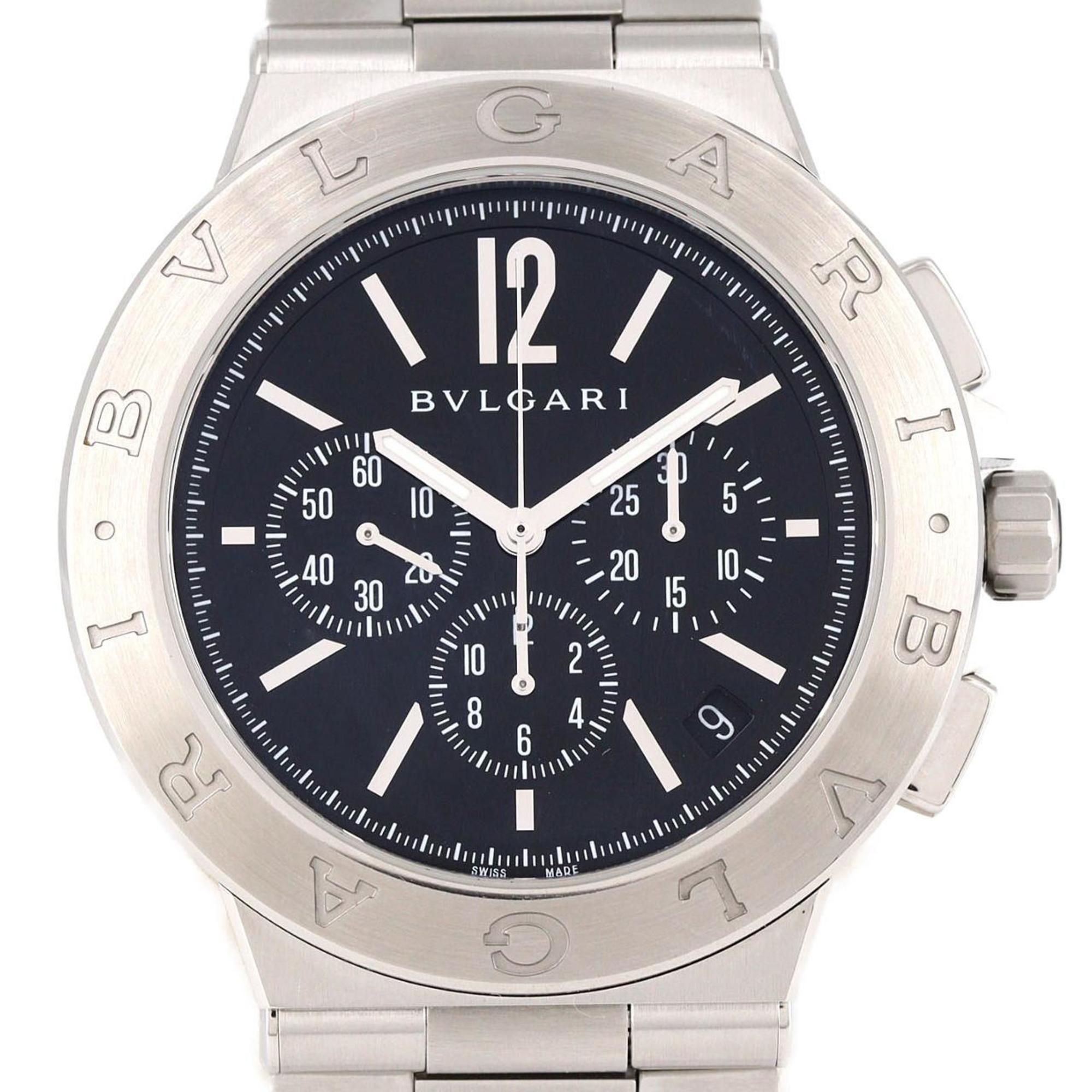 Bvlgari Diagono Velocissimo DG41SCH DG41BSSDCH Stainless Steel Automatic Watch