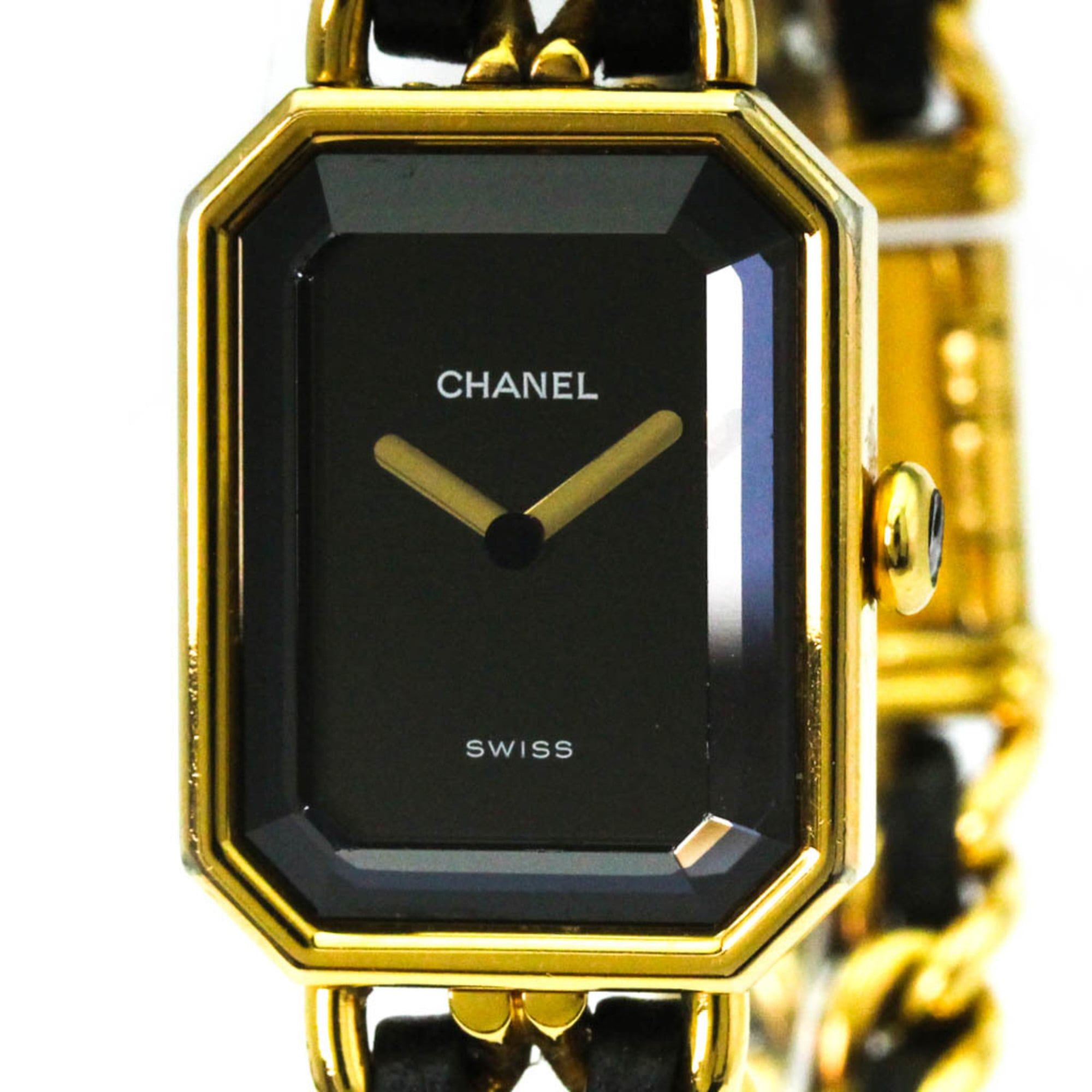 CHANEL Premiere Size M Gold Plated Quartz Ladies Watch H0001