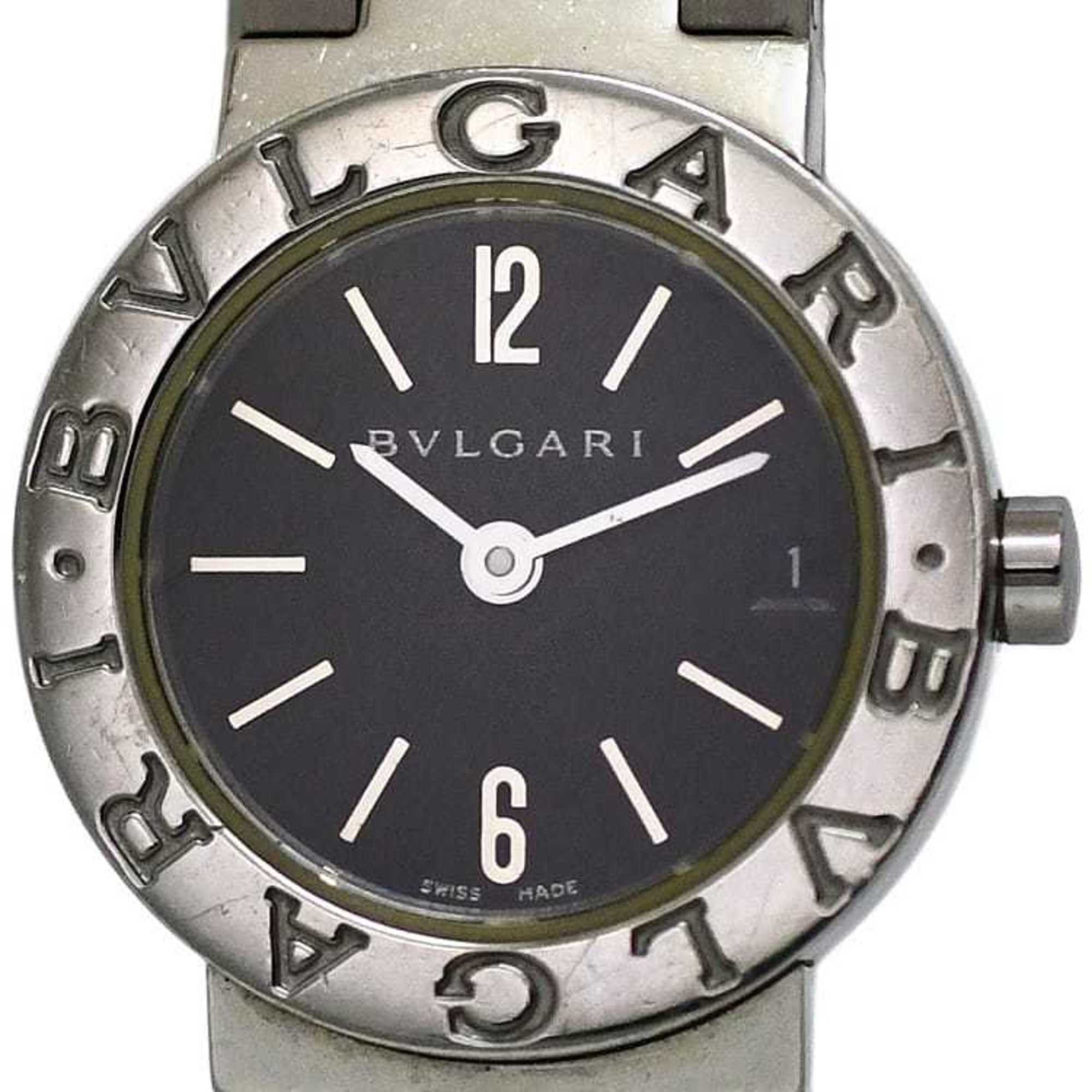 Bvlgari Watch f-21814 Black Silver BB23SS Ladies SS Quartz BVLGARI Dial Battery Operated