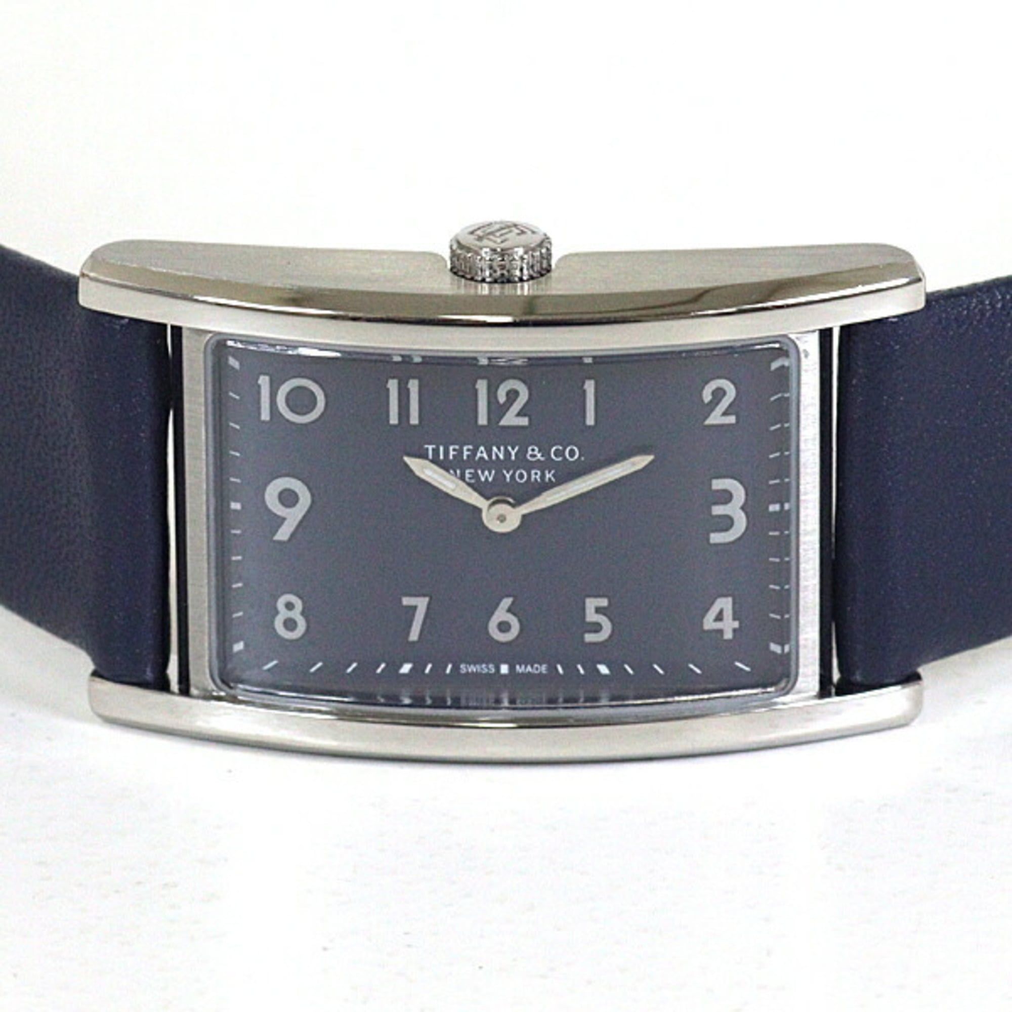 Tiffany & Co. Ladies Watch East West Navy Replacement Strap Quartz Finished