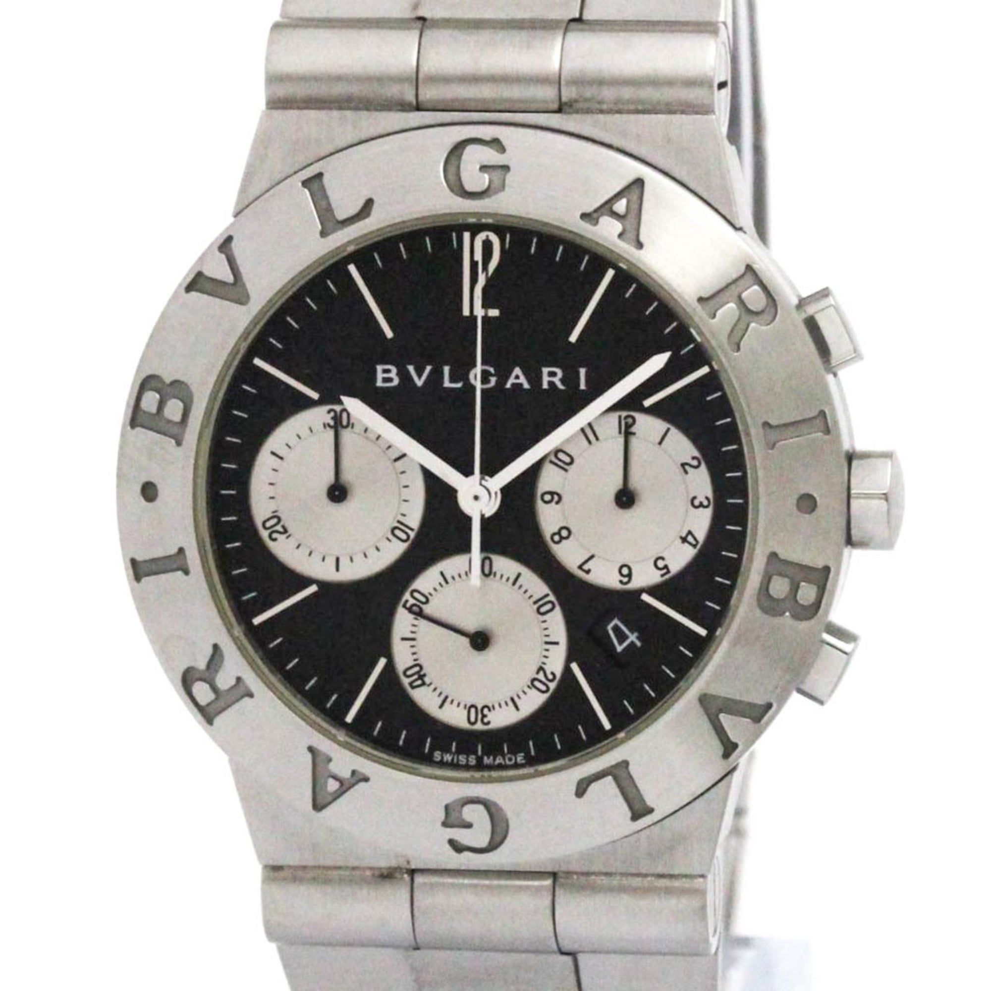 BVLGARI Diagono Chronograph Steel Quartz Mens Watch CH35S Polished