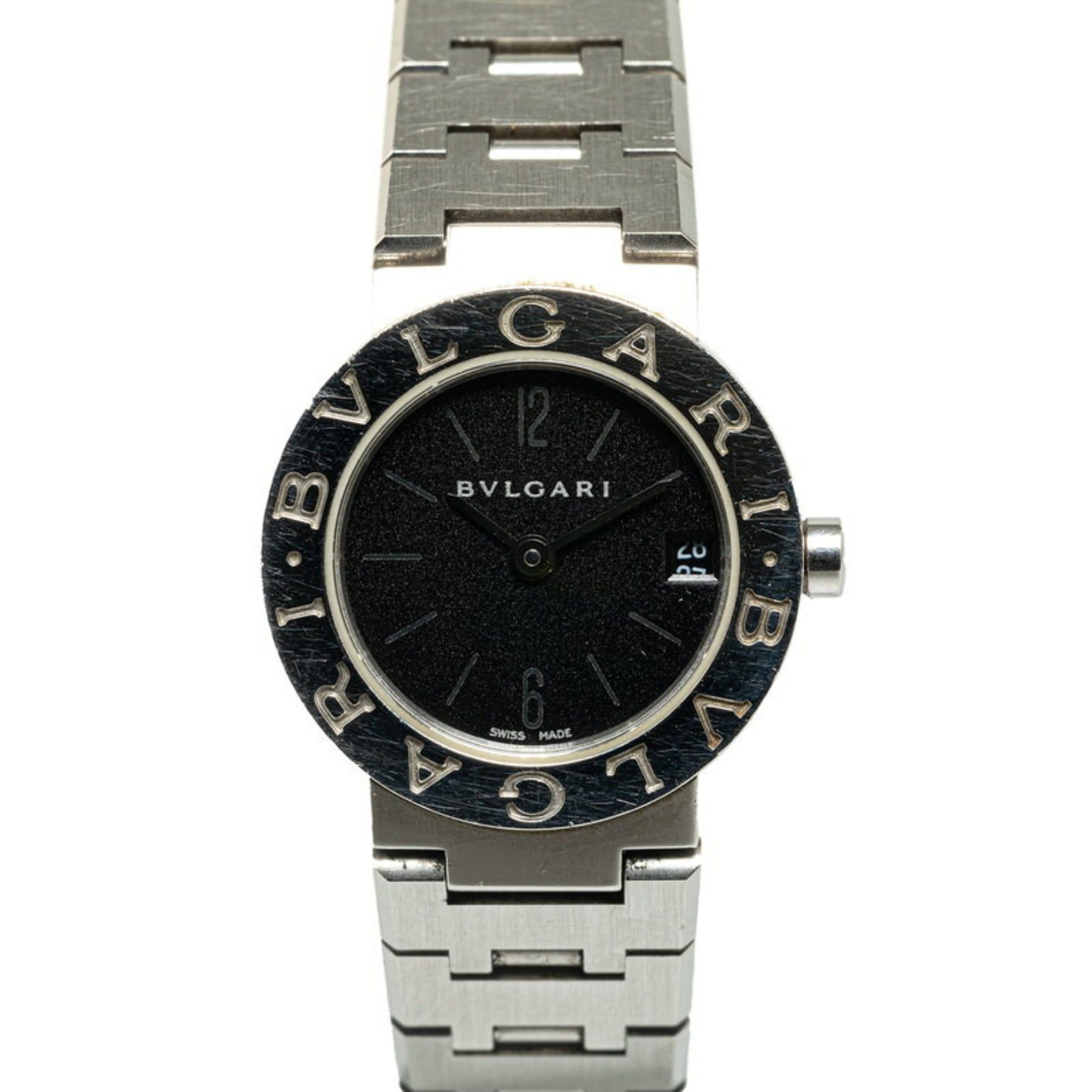 BVLGARI Watch BB23SS Quartz Black Dial Stainless Steel Women's