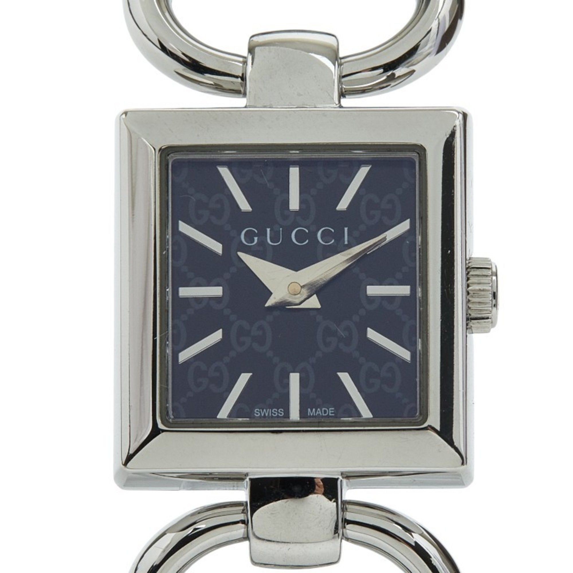 Gucci Tornavoni 120 Quartz Watch with Black Dial and Stainless Steel, Women's