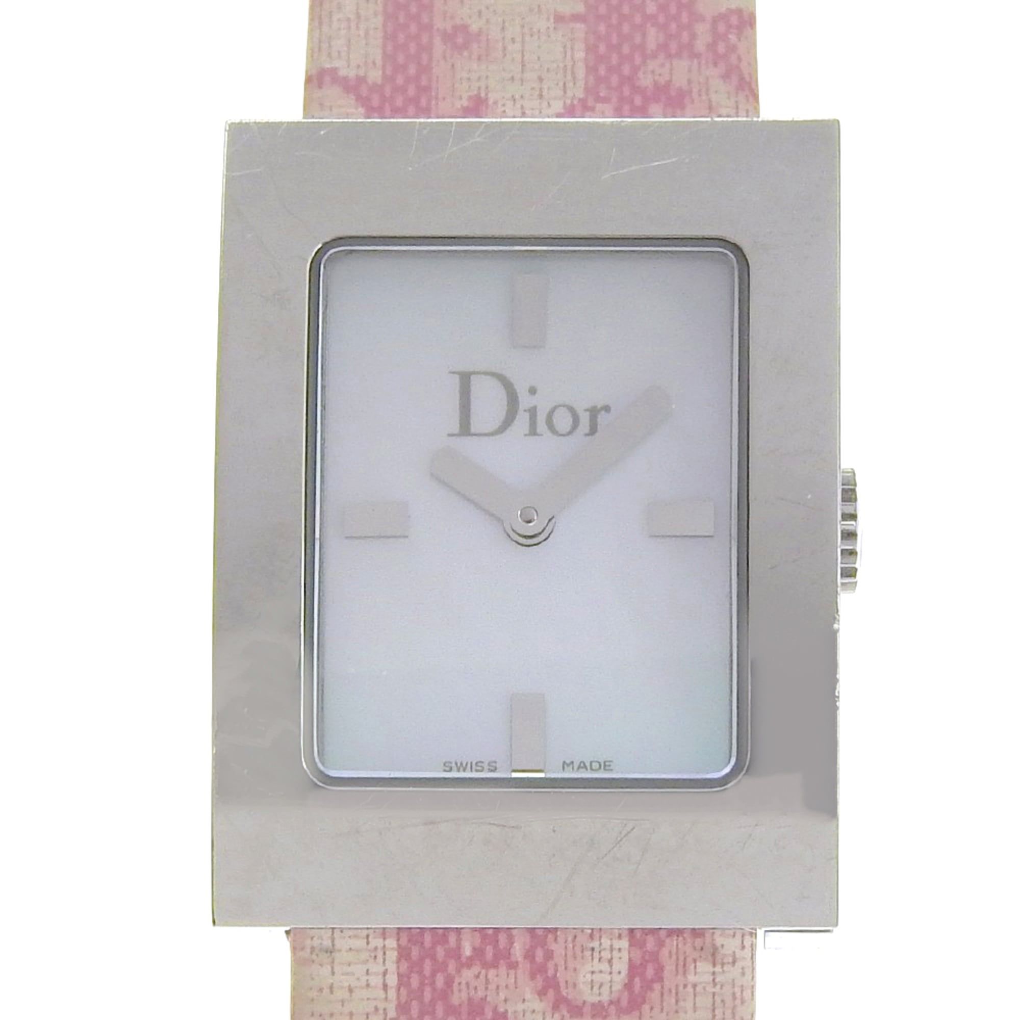 Christian Dior Maris Watch D78-109, Stainless Steel and Leather Quartz Movement, Analog Display, Whi