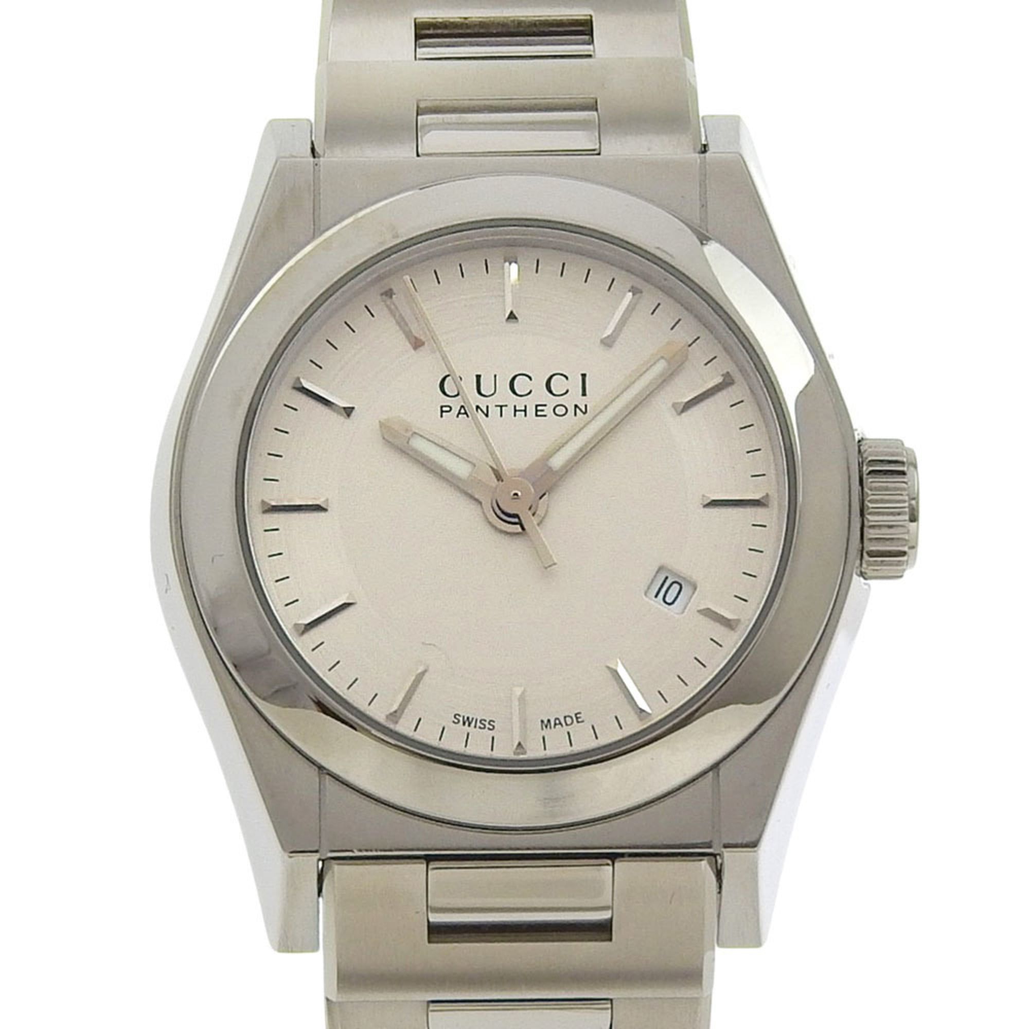 Gucci Pantheon Women's Watch, 115.5mm Stainless Steel Quartz Analog Silver Dial