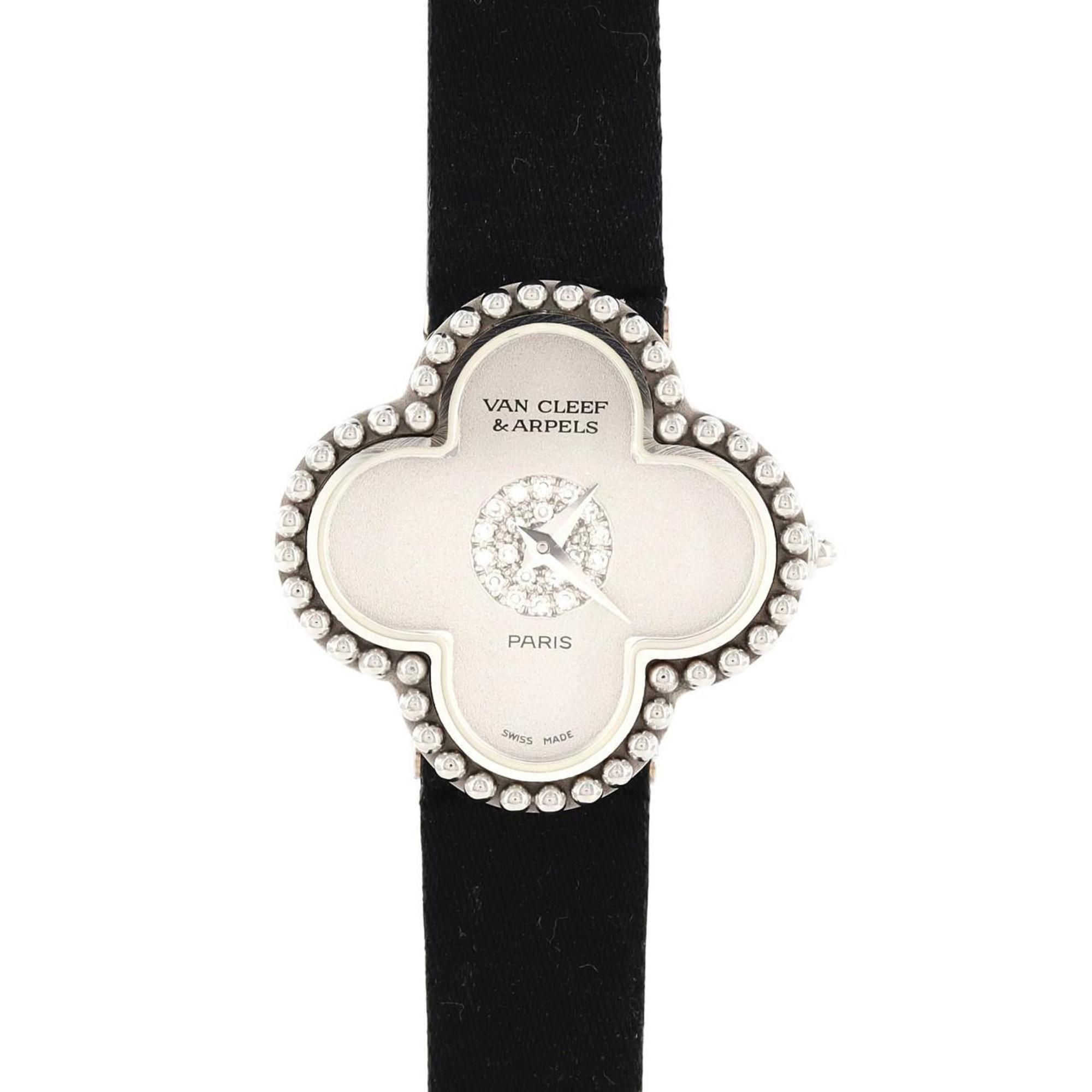 Van Cleef & Arpels Alhambra WG Center Pavé 322974 Quartz Watch