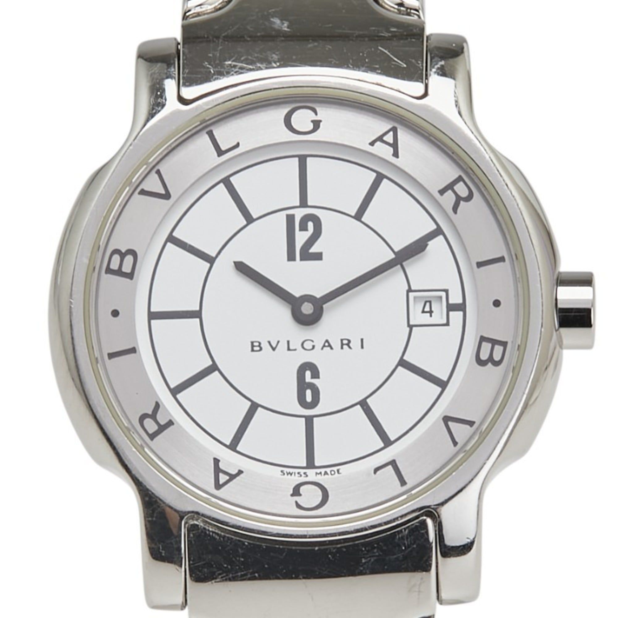 BVLGARI Solotempo ST29S Quartz Watch with White Dial and Stainless Steel, Women's